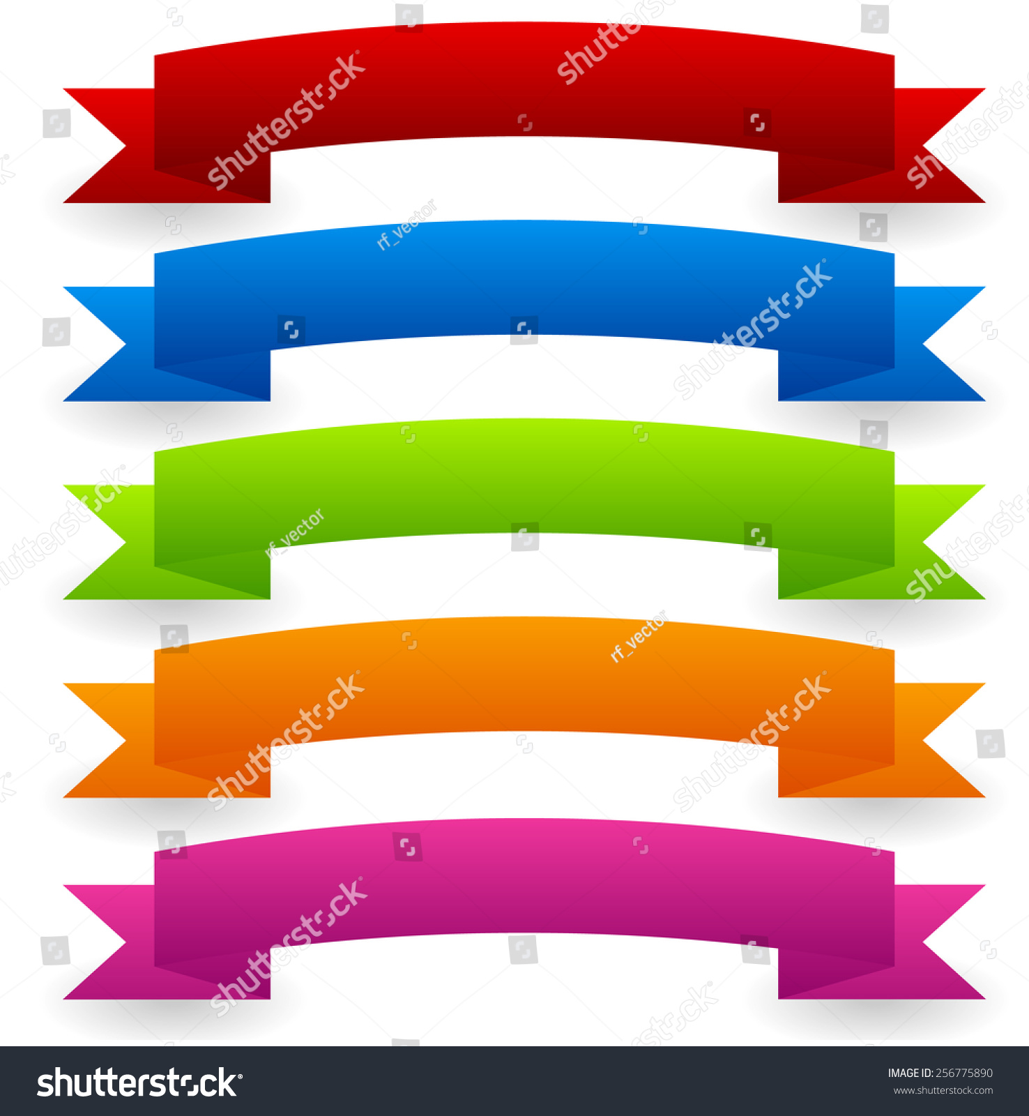 Colorful Vector Banner Set Curved Arched Stock Vector 256775890 