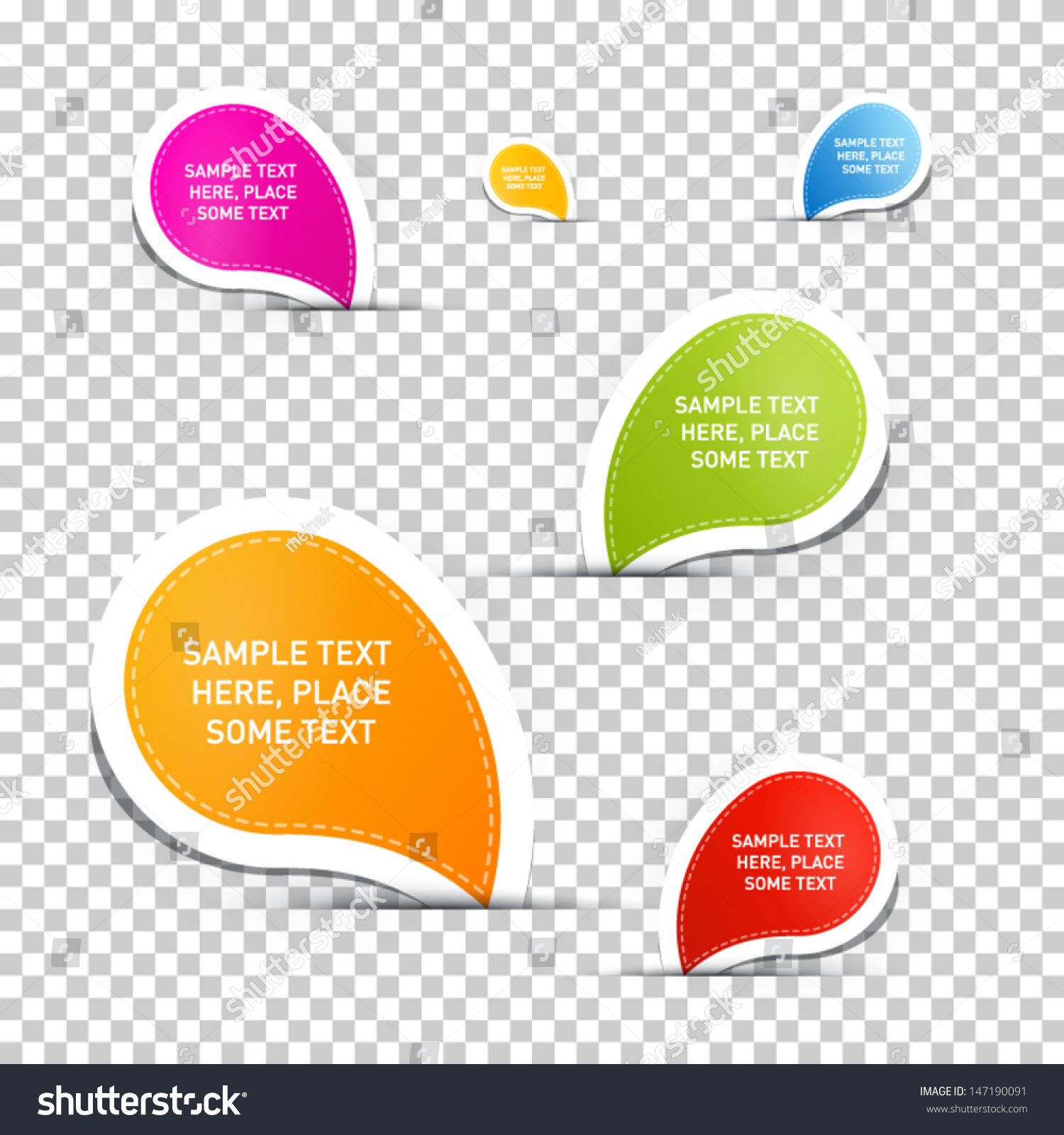 Colorful Vector Stickers On Transparent Background - 147190091