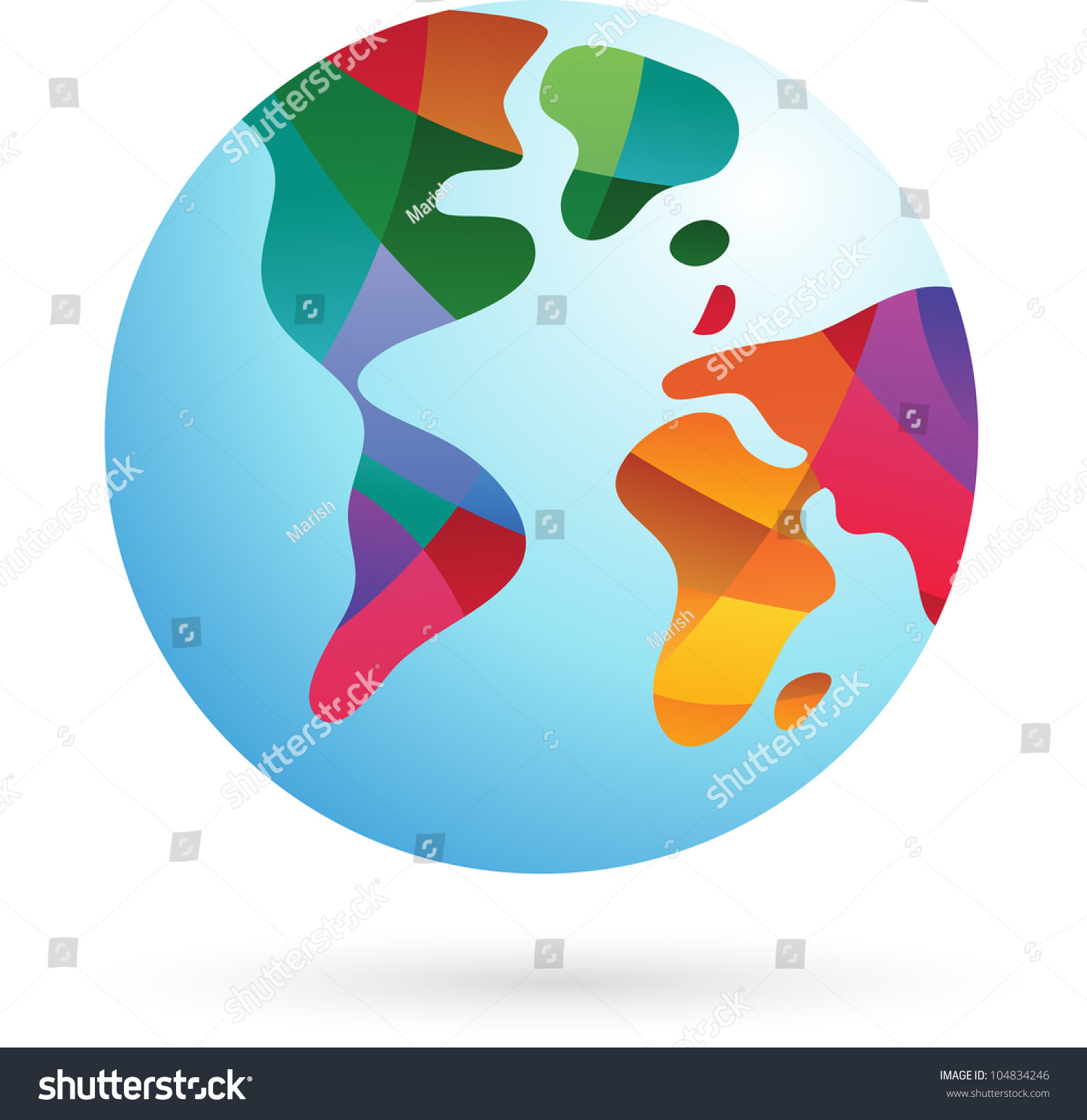 Colorful World Earth Icon Vector Illustration Shutterstock