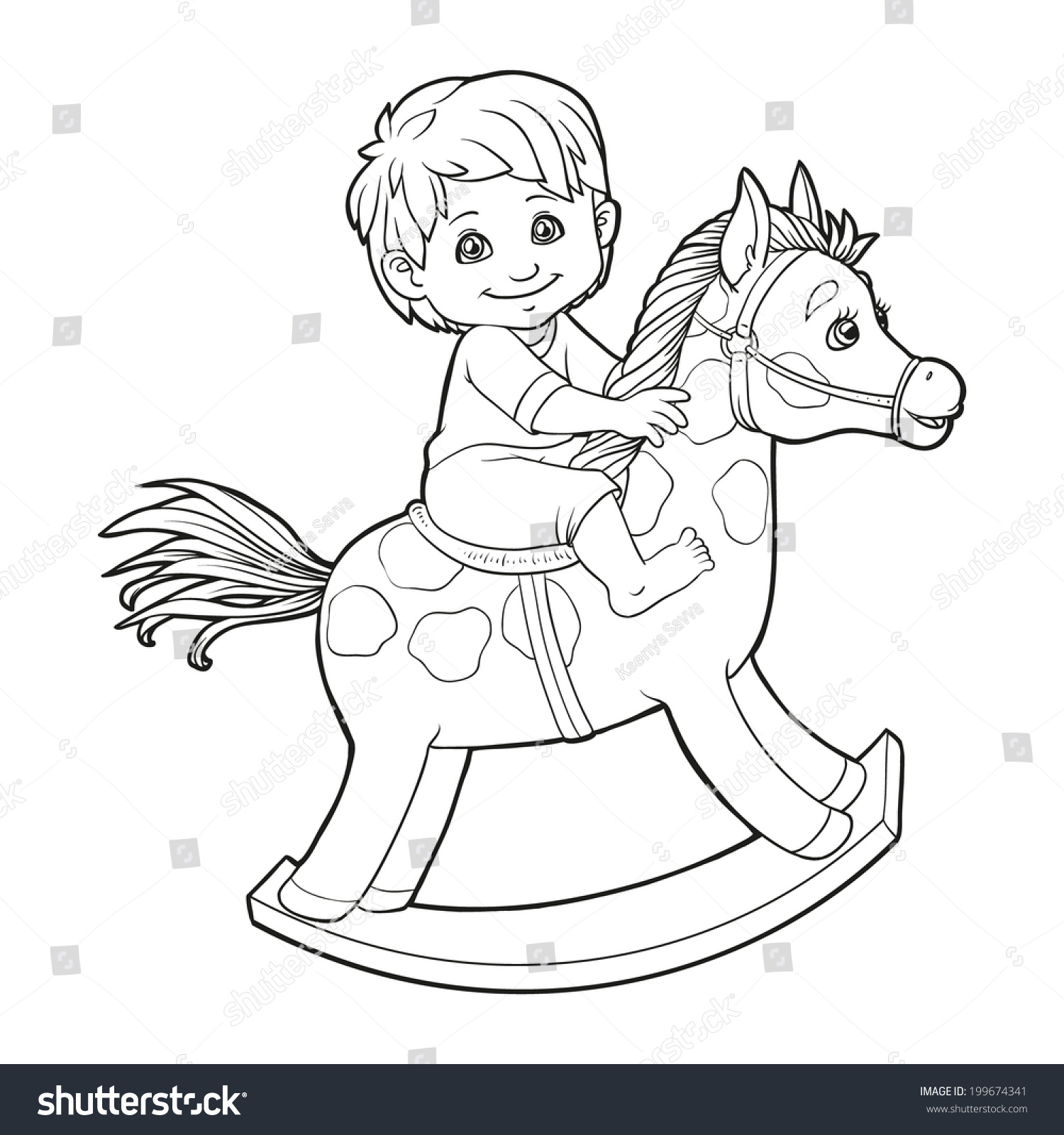 Coloring Book (Boy) Stock Vector Illustration 199674341 : Shutterstock