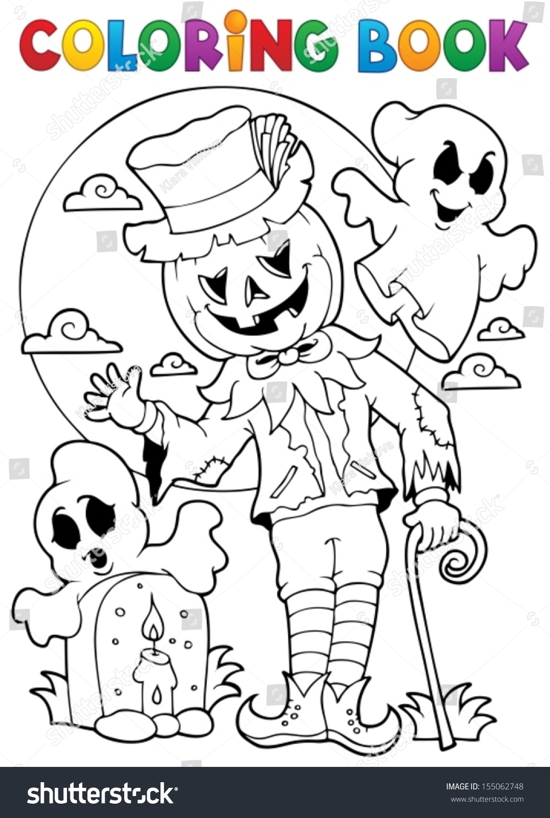 Coloring Book Halloween Character 9 - Eps10 Vector Illustration