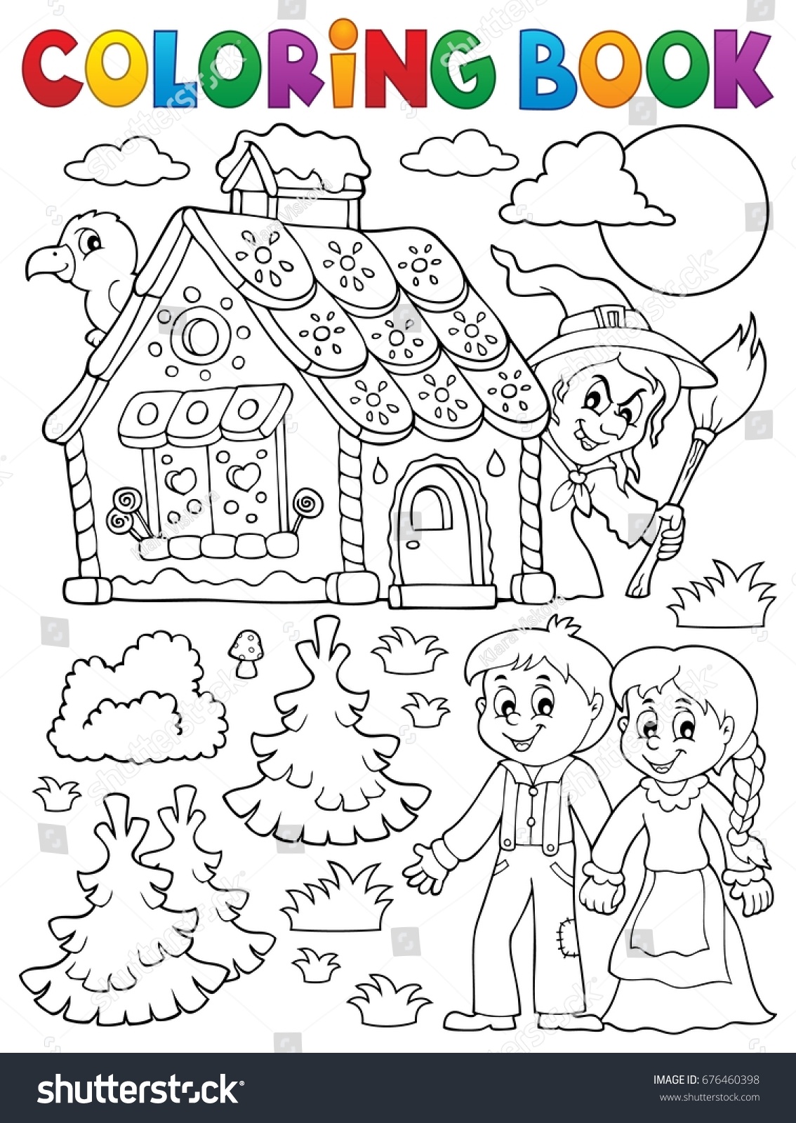 Libro De Colorear Hansel Y Gretel Vector De Stock Libre De Regal As