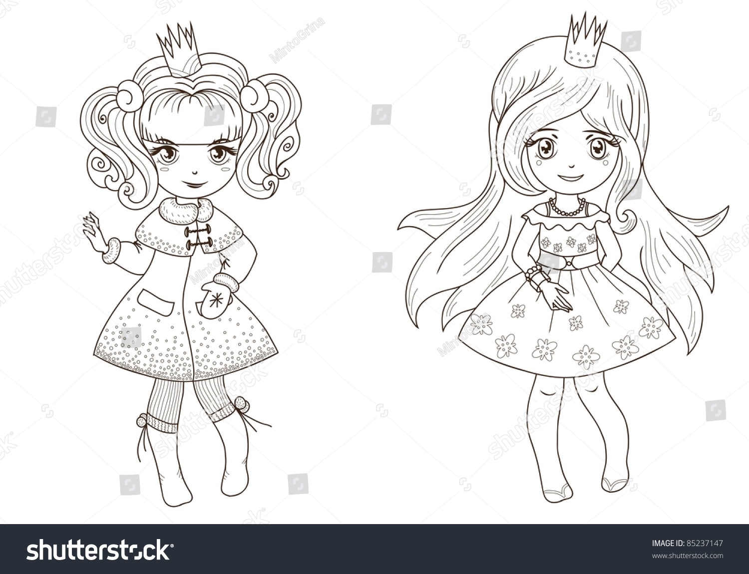 Coloring Book Page – Princesses 2 Fairy Tale Princesses For Coloring ...