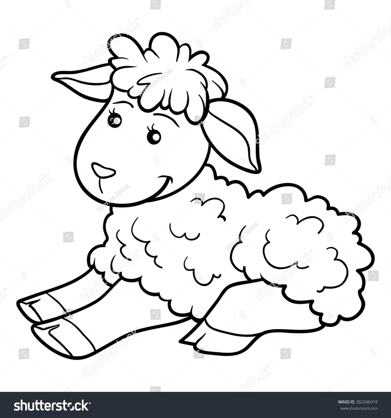 Coloring Book (Sheep) Stock Vector Illustration 282346919 : Shutterstock