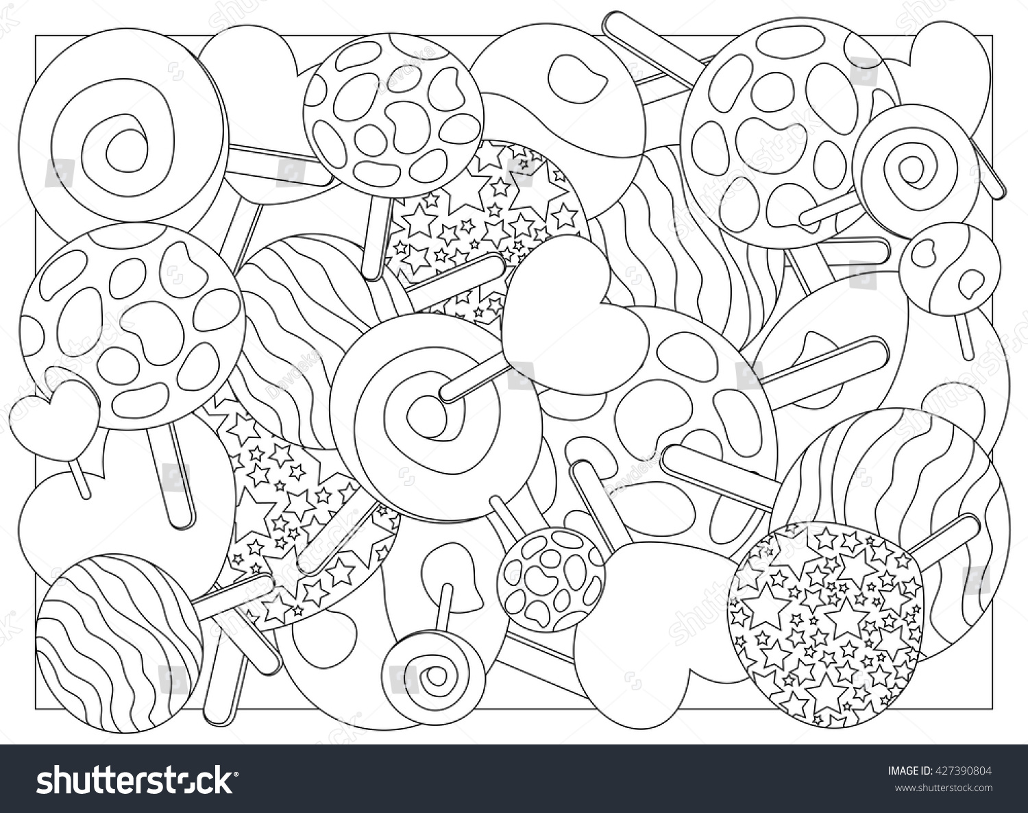 a lot of candy coloring pages - photo #19