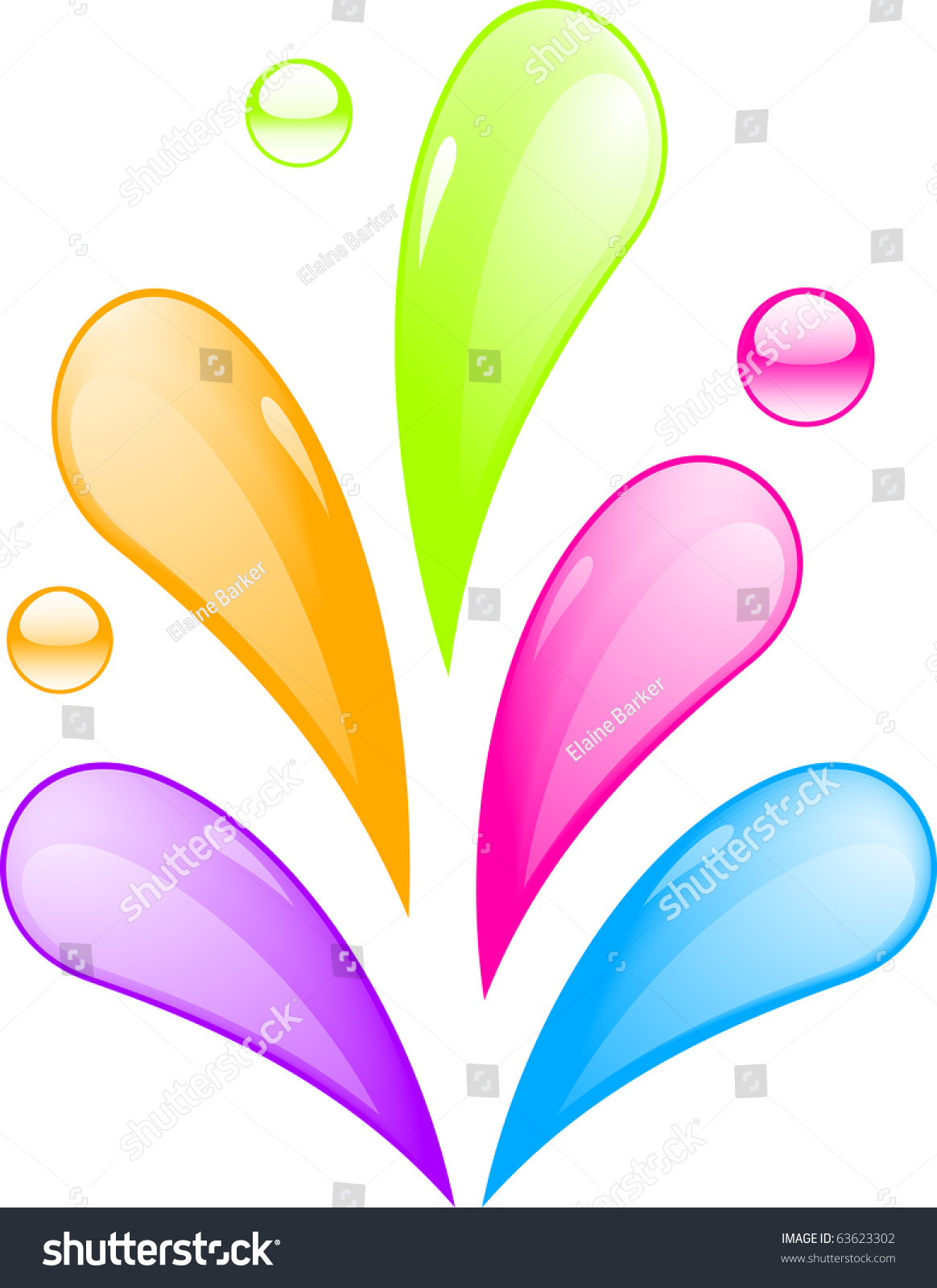 Colourful Liquid Splash Stock Vector Illustration 63623302 : Shutterstock