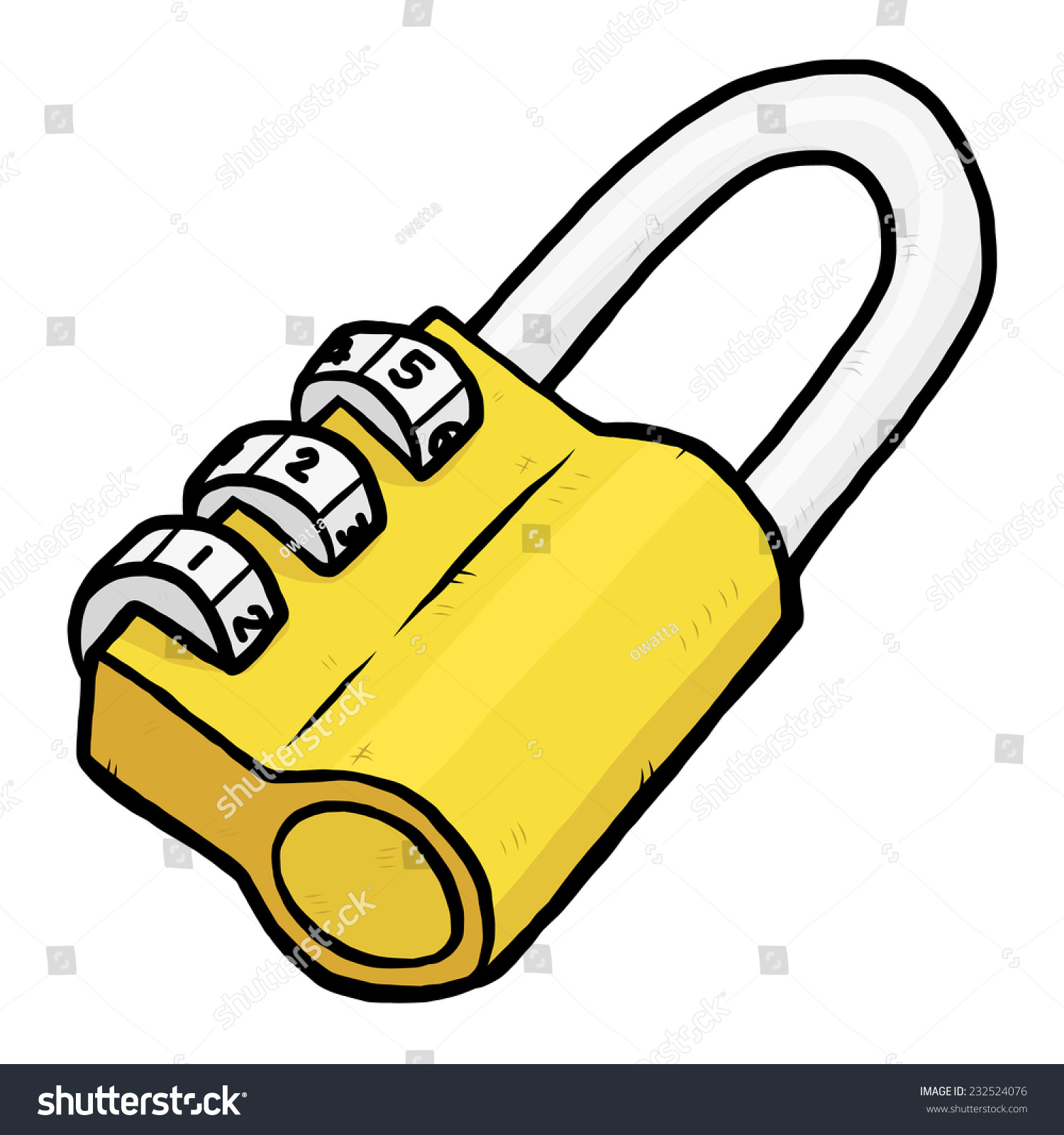 Combination Lock Cartoon Vector Illustration Hand Vector De Stock