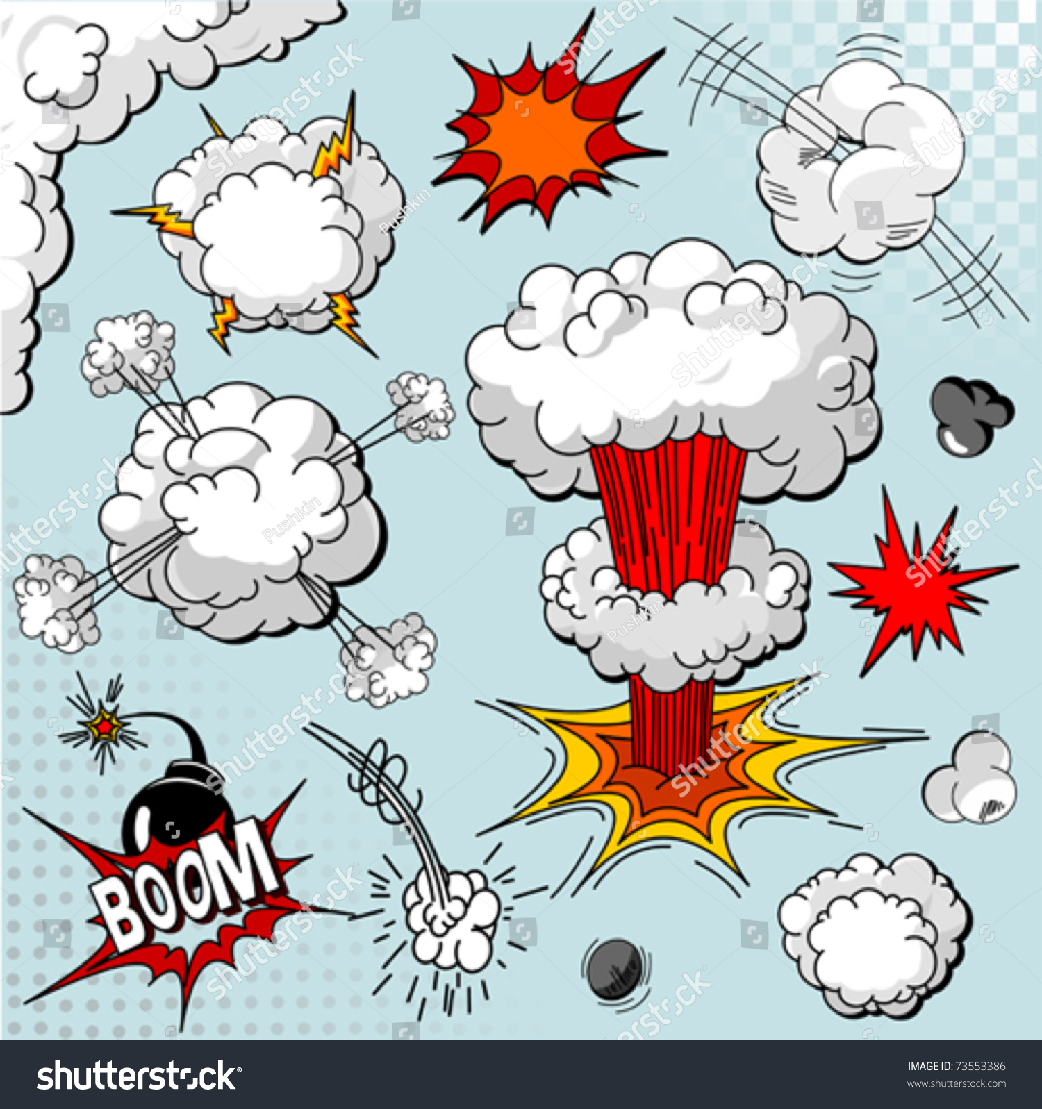 Comic Book Explosion Elements For Your Design Stock Vector Illustration 73553386 Shutterstock 