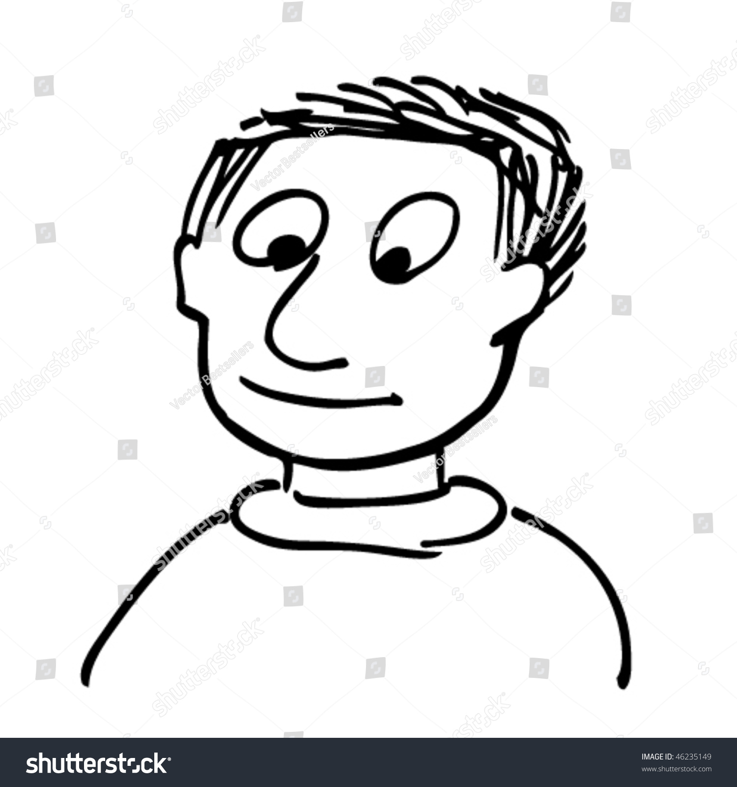 Comic Face. Hand-Drawn Illustration. - 46235149 : Shutterstock