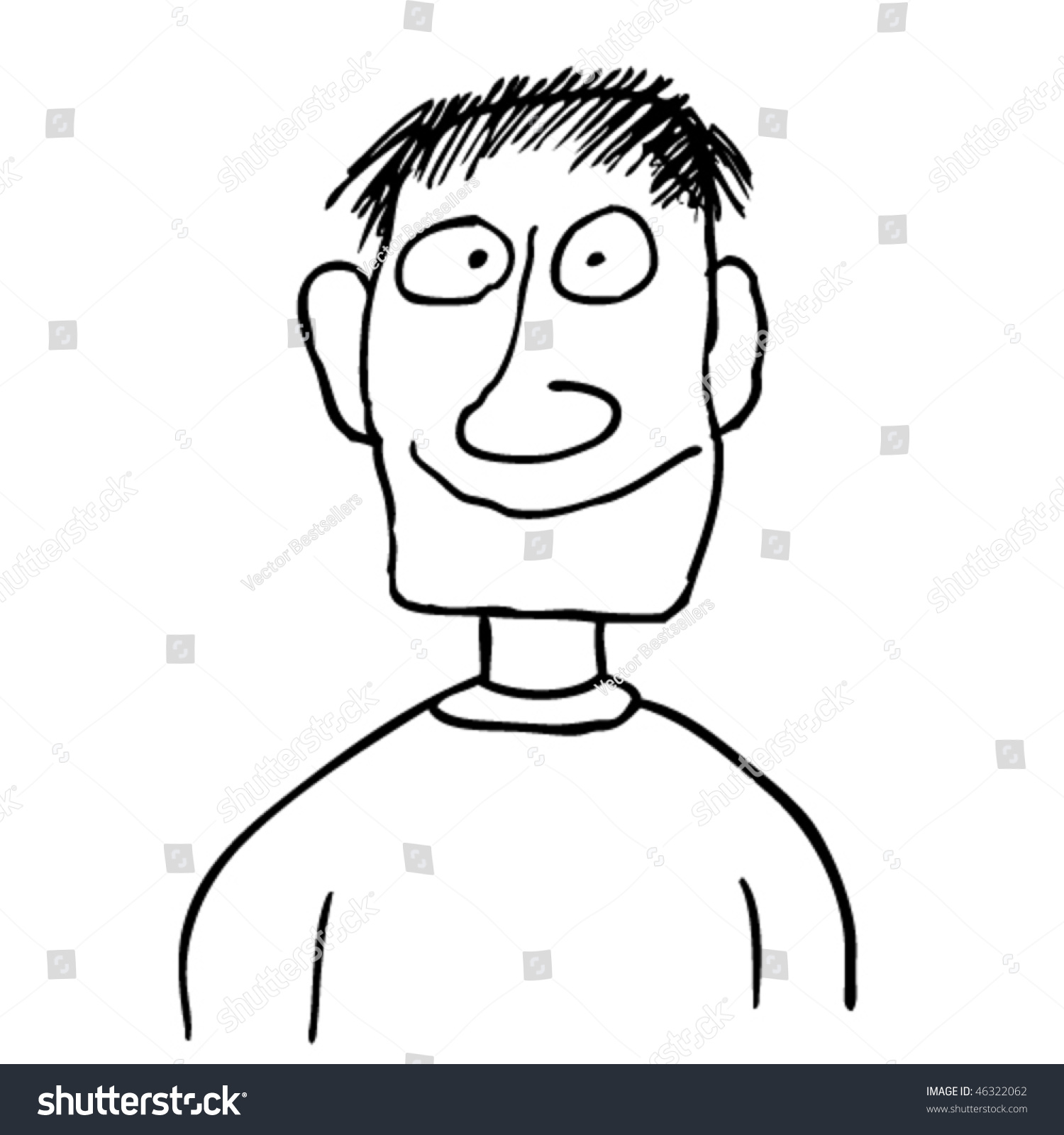 Comic Face. Hand-Drawn Illustration. - 46322062 : Shutterstock