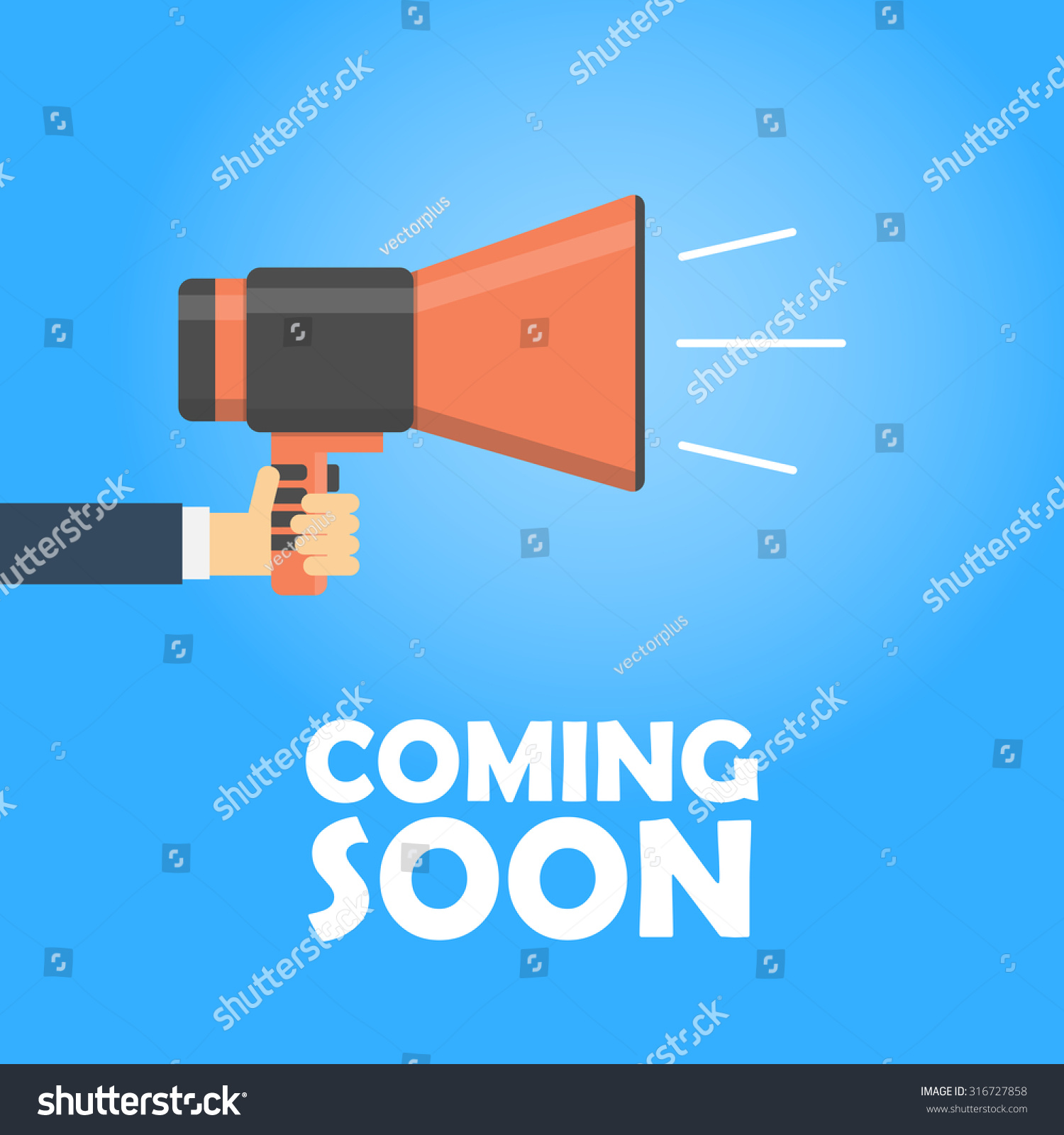 Coming Soon Vector Banner Announcement Megaphone Megaphone Concept Discount And Sale Template Coming Soon Banner Template