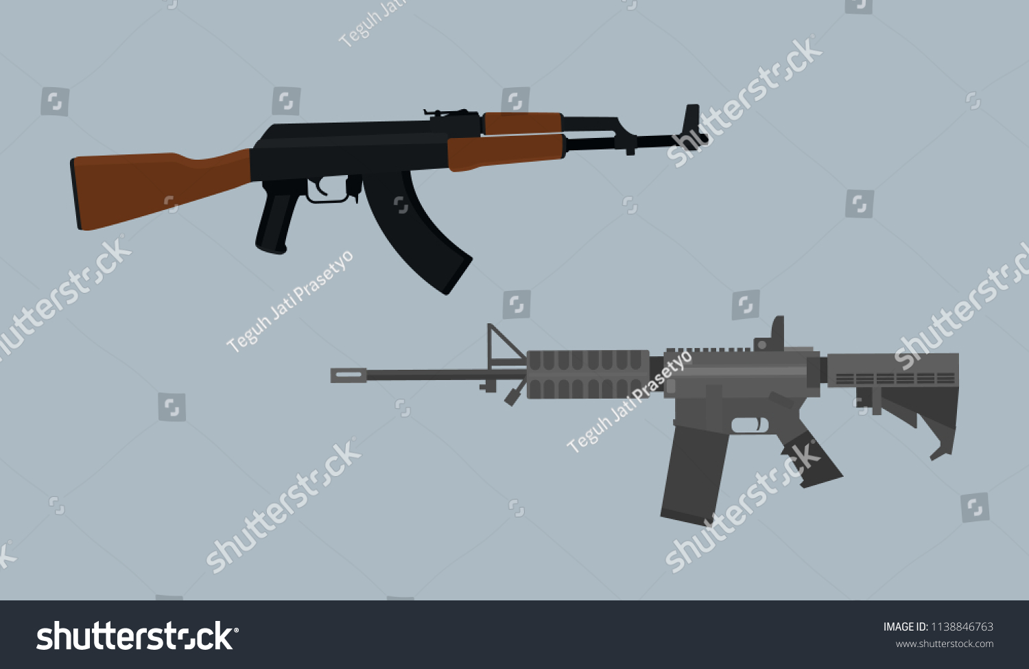 Compare Usa Vs Russian Ak Vs Stock Vector Royalty Free 1138846763