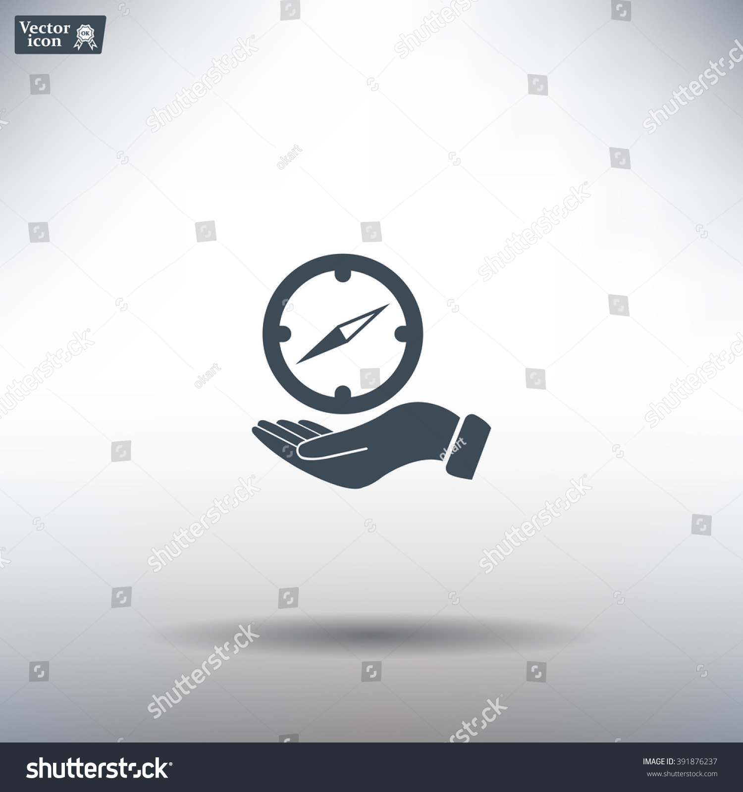 Compass on hand flat icon Vector illustration EPS Compass on hand flat icon Vector illustration EPS