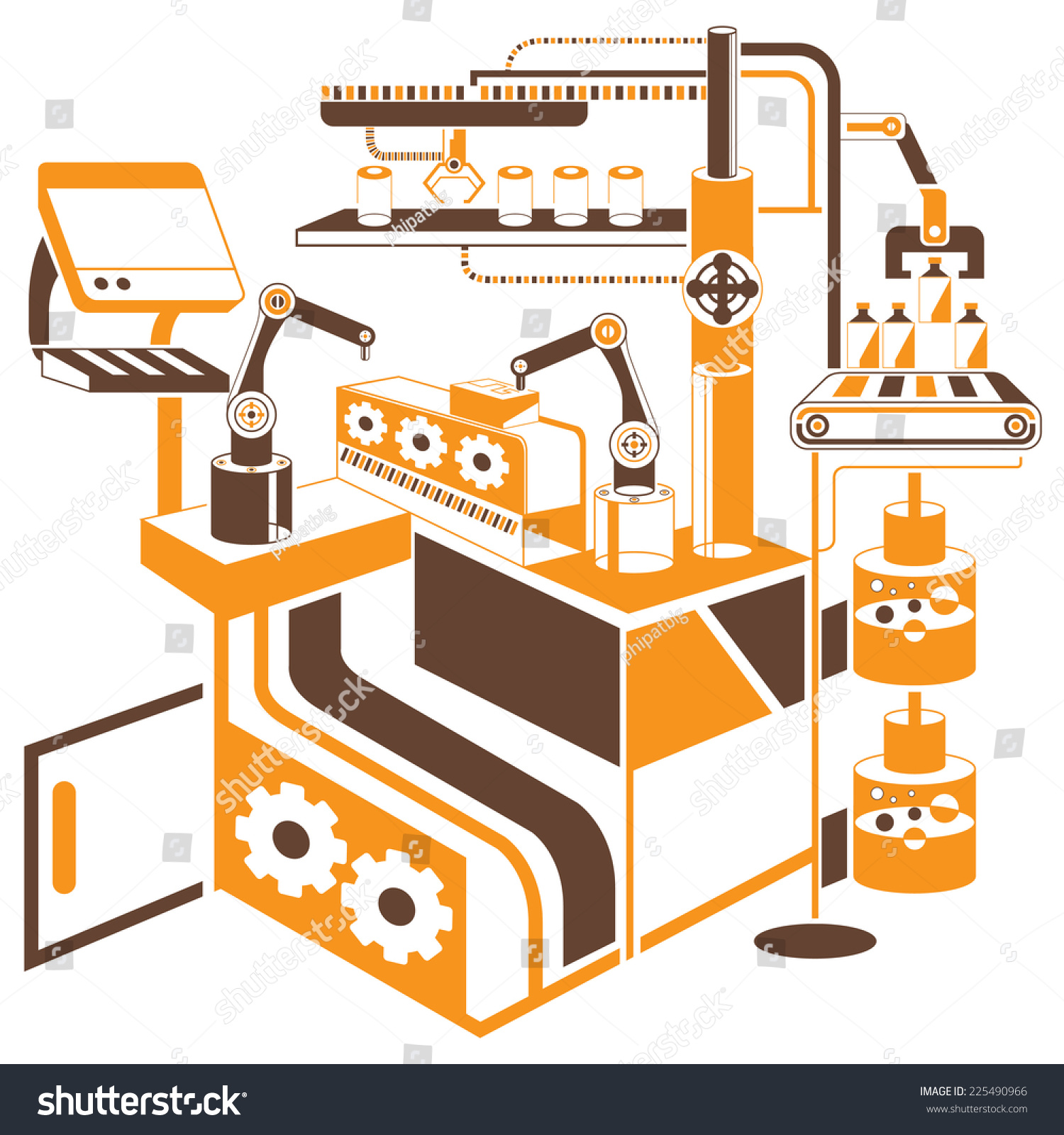 Computer Controlled Automated Manufacturing Process Industrial Stock
