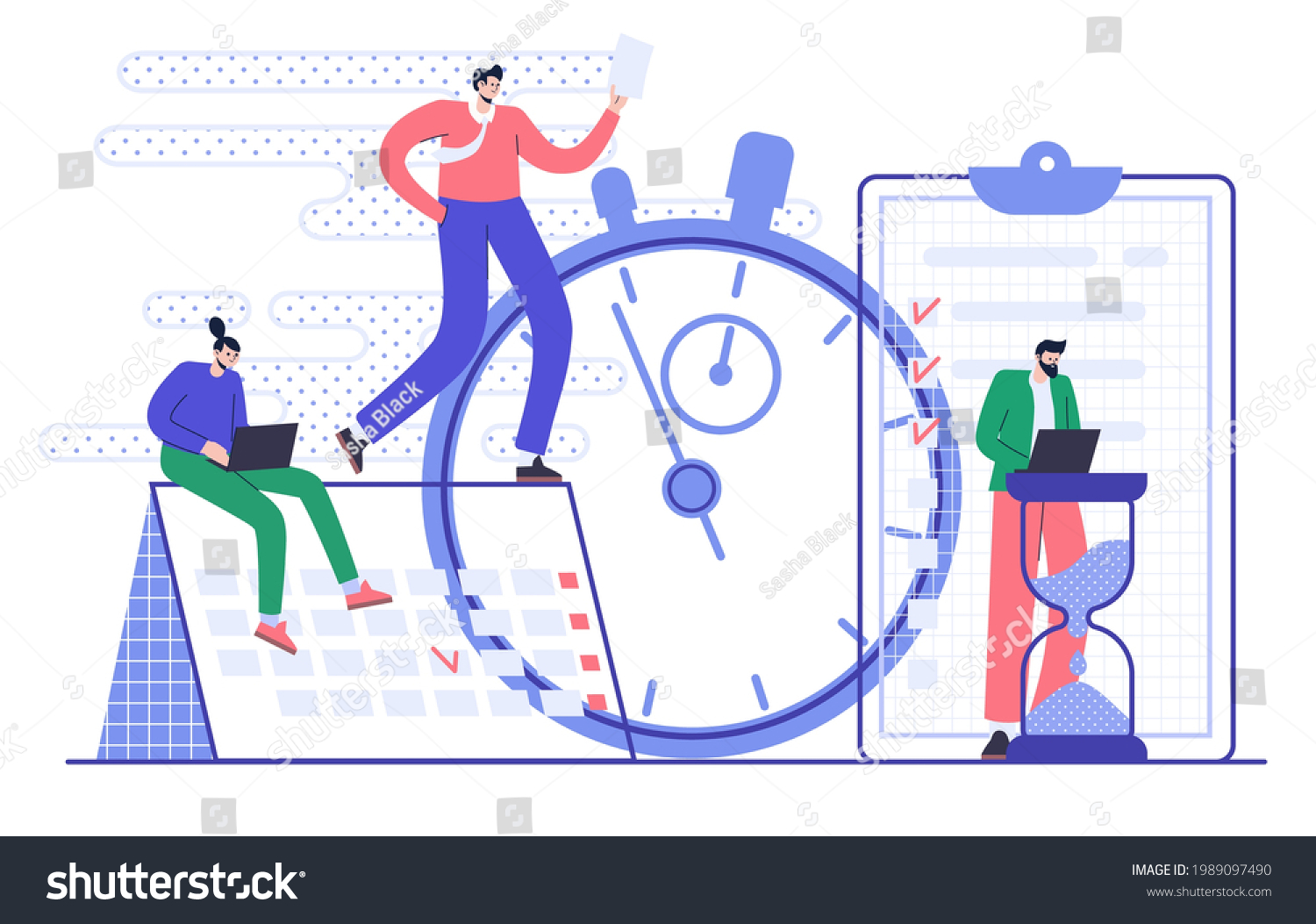 Concept Effective Time Management Planning Workflow Stock Vector