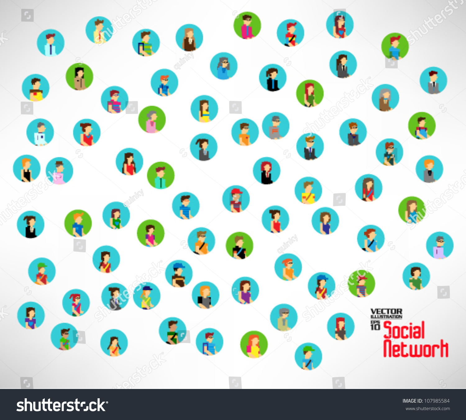 Conceptual Social Networking With People Icon Vector Design - 107985584