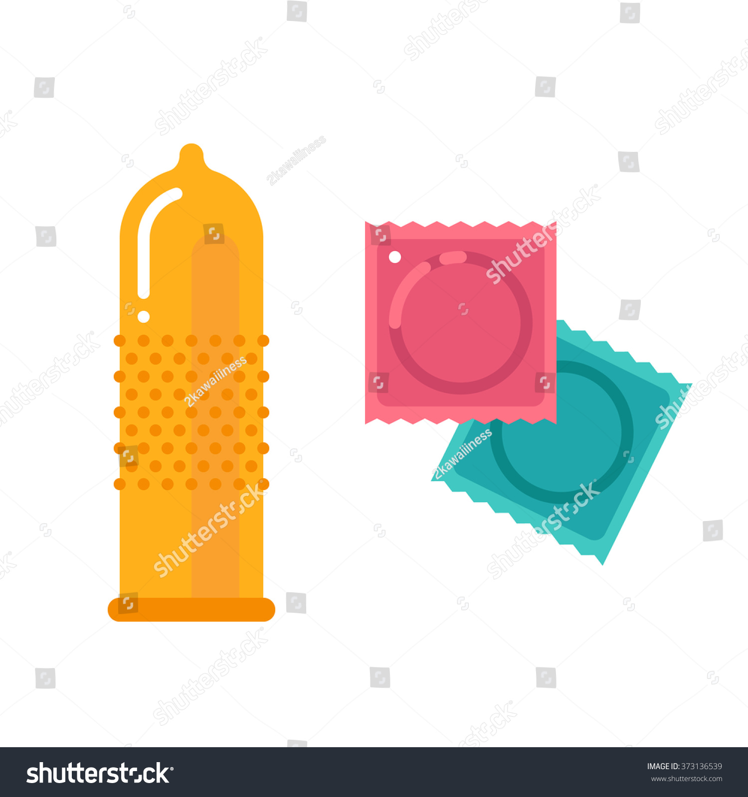 Condom And Packages Vector Flat Illustration 373136539 Shutterstock 2952