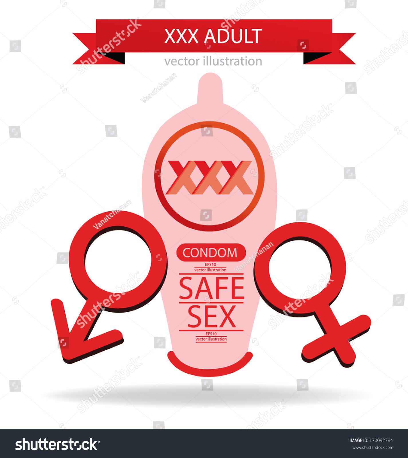 Condom Xxx Adult Vector Illustration Stock Vector 170092784 Shutterstock