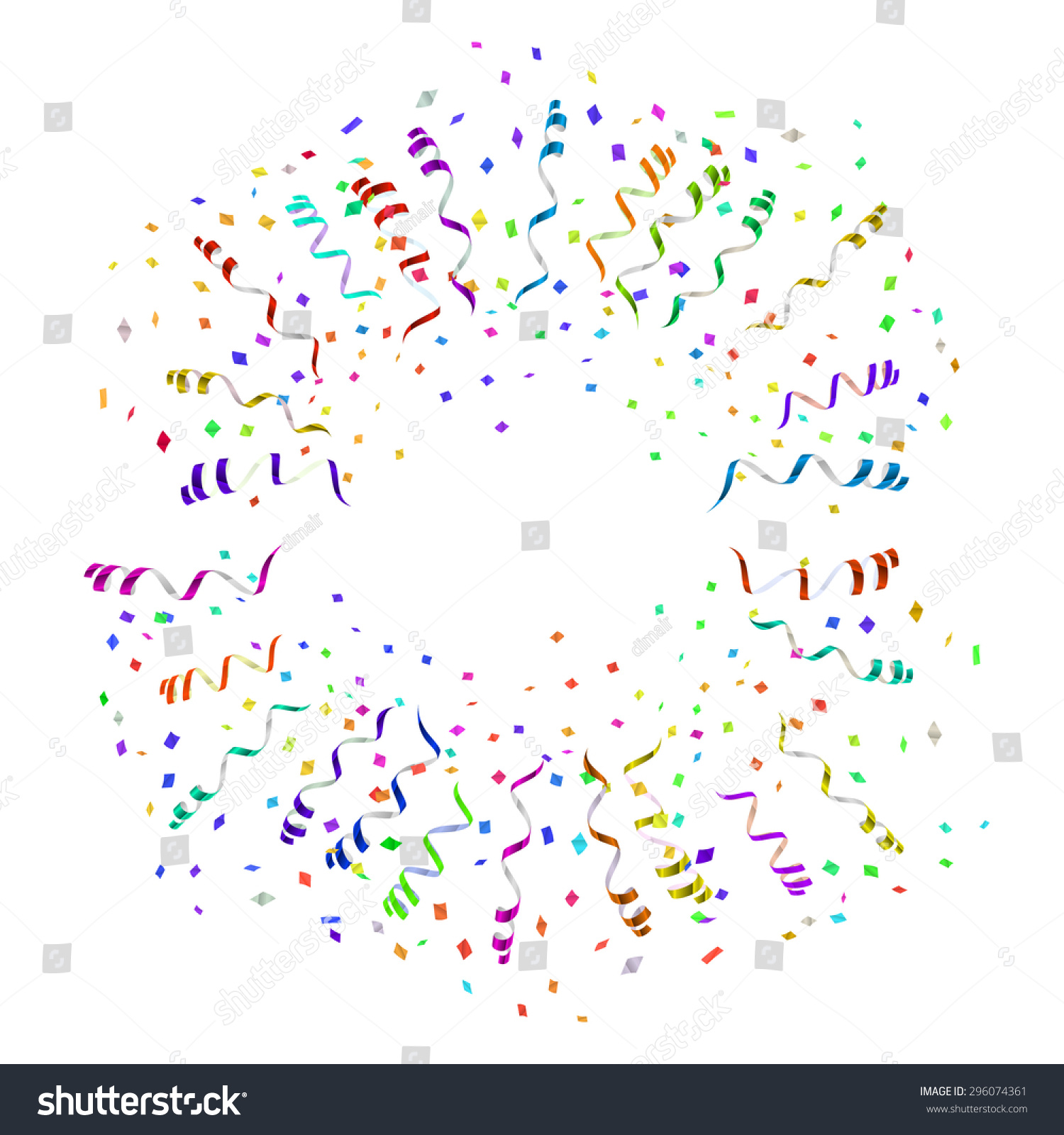 Confetti Blast In Different Directions Vector Illustration 296074361