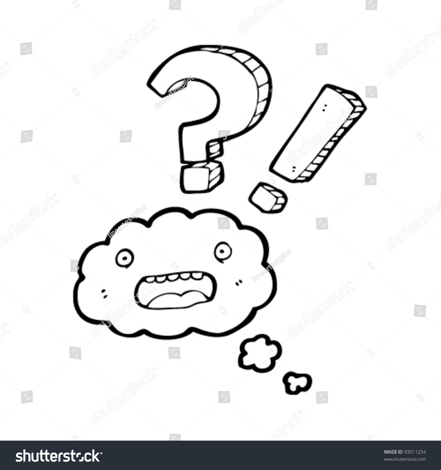 Confused Cloud Cartoon Stock Vector 93011254 Shutterstock