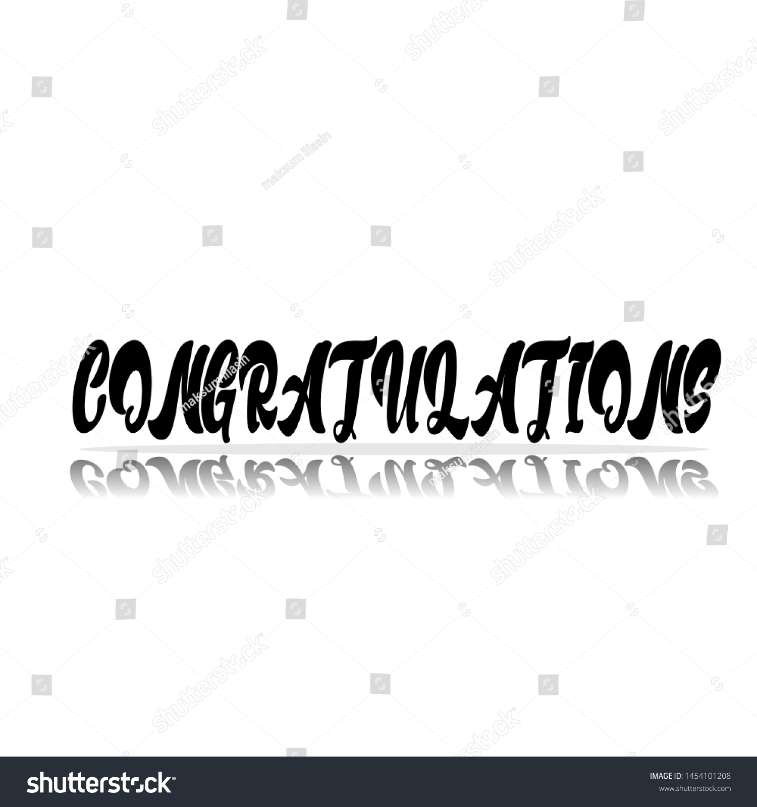 Congratulations Calligraphy Hand Written Text Lettering