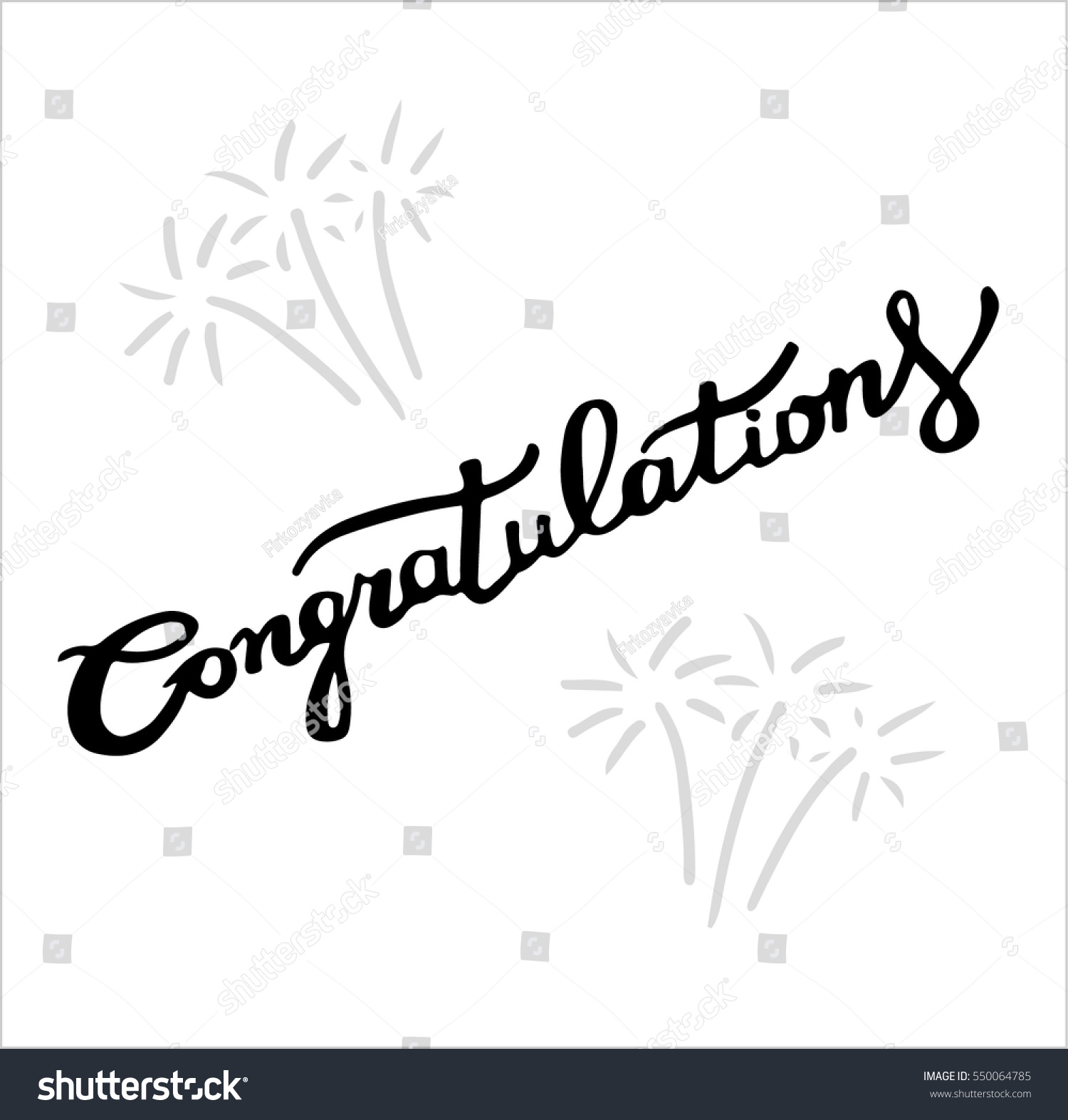 Congratulations Calligraphy Hand Written Text Lettering Stock Vector