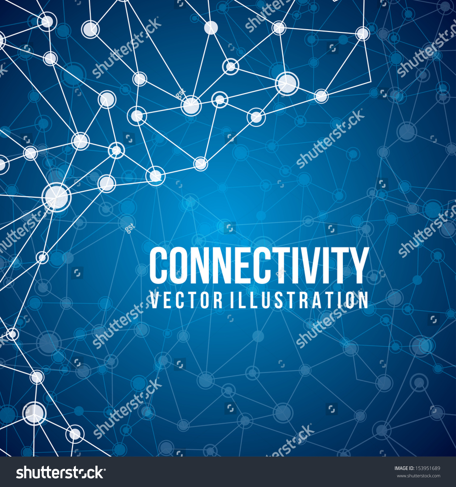 Connectivity Design Over Blue Background Vector Stock Vector 153951689