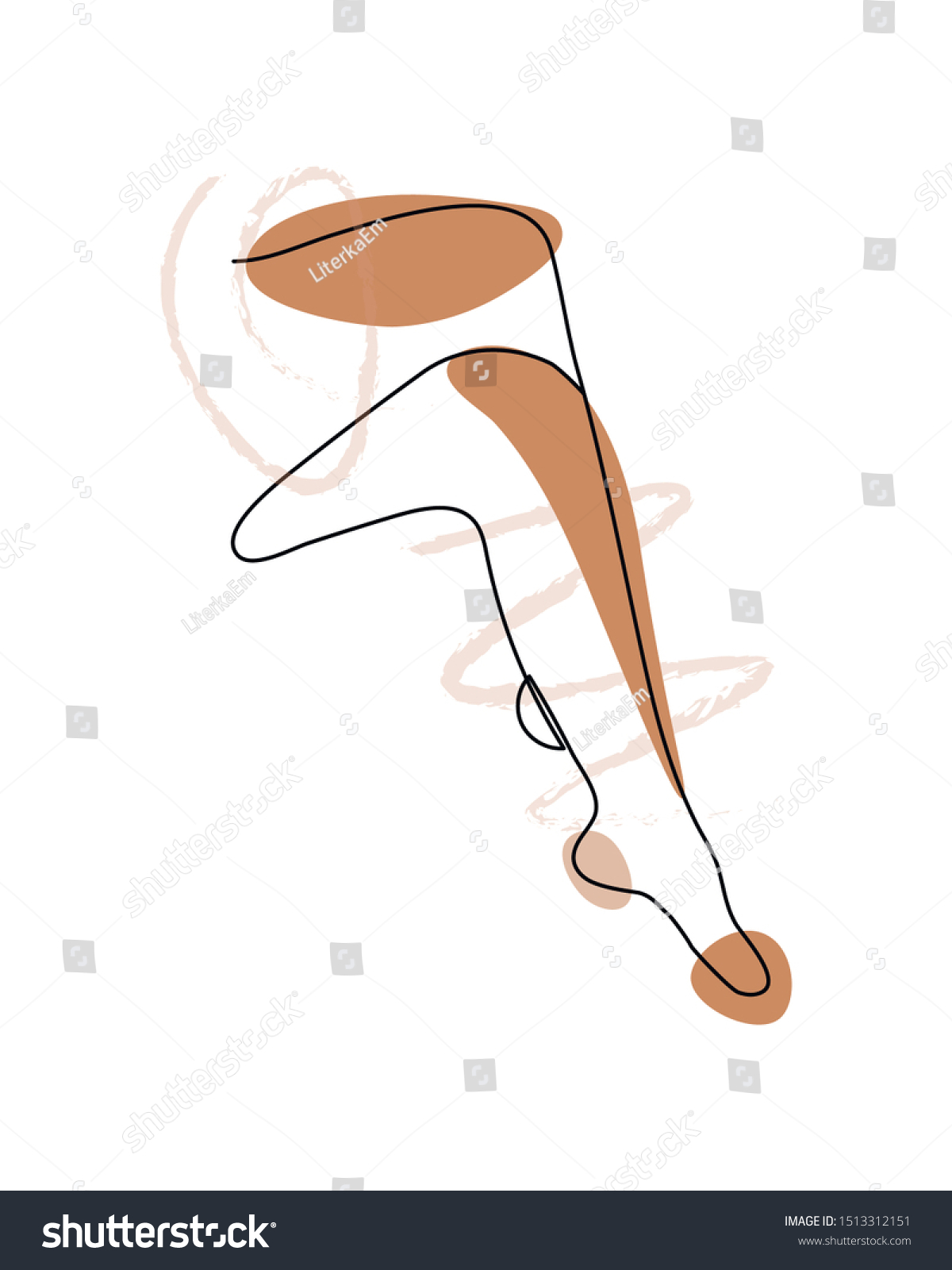 Continuous Line Drawing Naked Women Legs Stock Vector Royalty Free