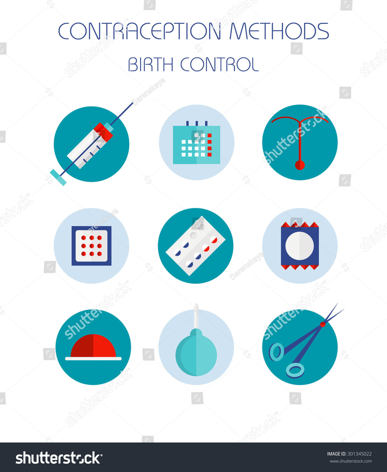 Contraception Methods Birth Control Vector Icon Set 301345022 Shutterstock