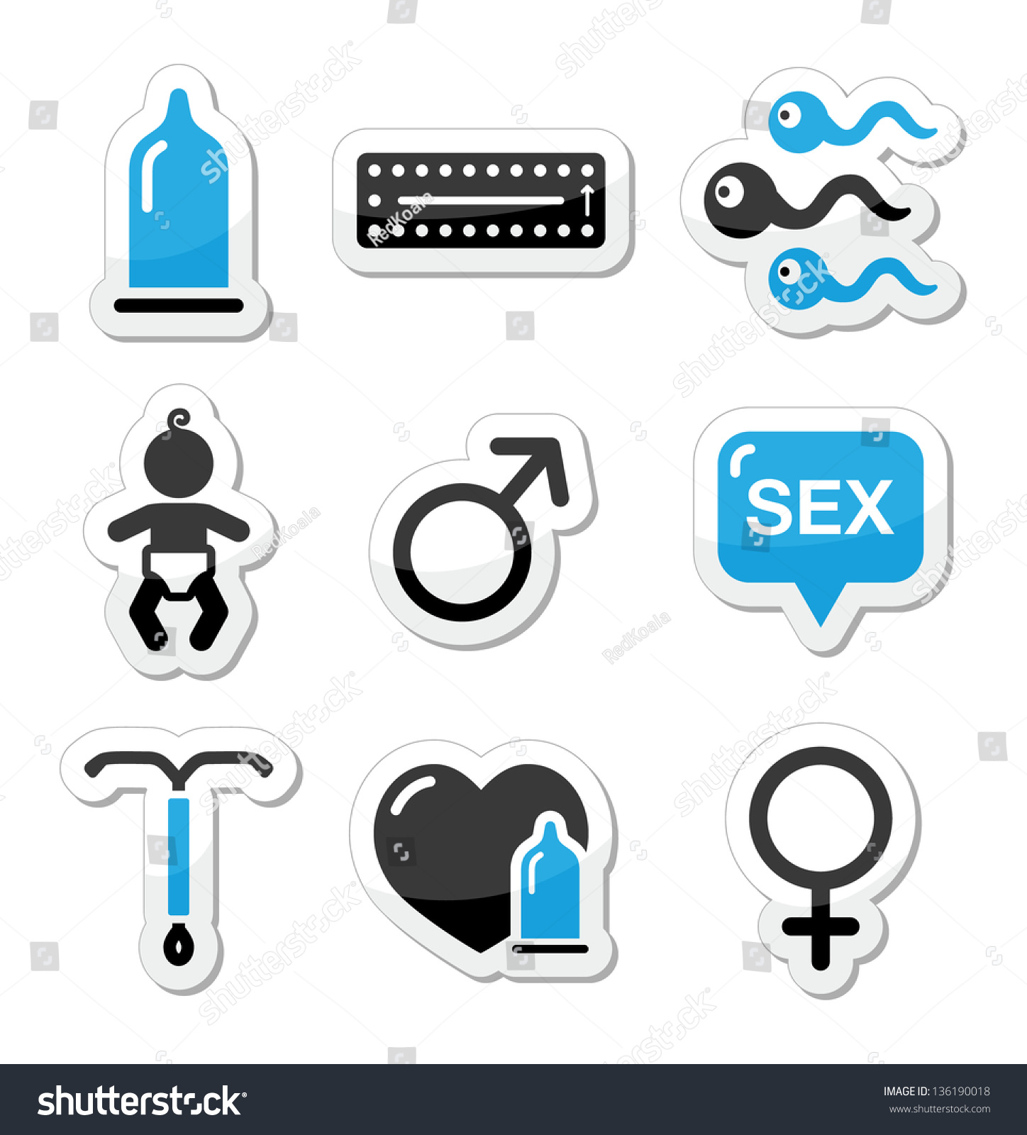 Contraception Methods Sex Vector Icons Sex Stock Vector 136190018 Shutterstock 2228