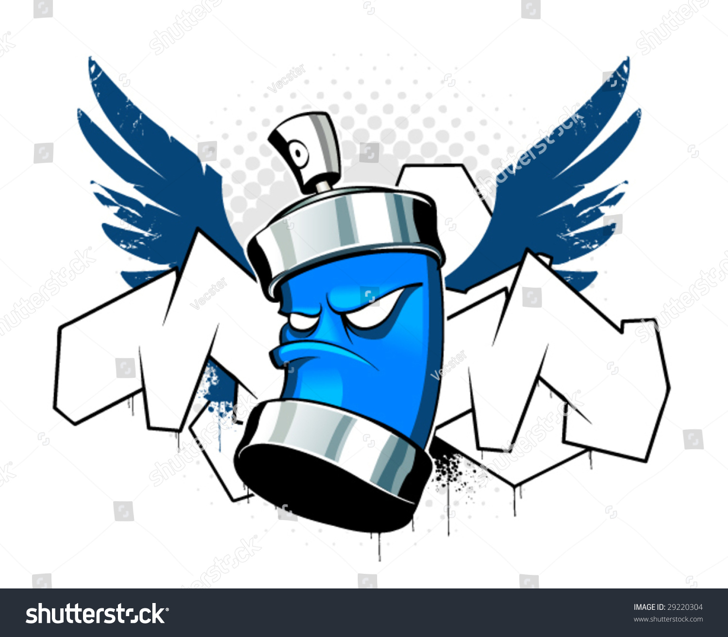 Cool Can Wings On Graffiti Background Stock Vector 29220304 - Shutterstock