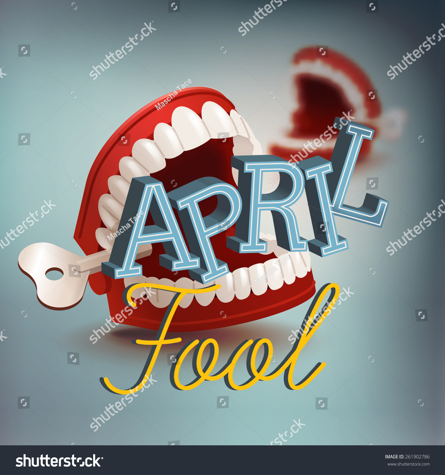 Cool Vector April Fool'S Day Concept Design With Chattering Teeth Practical Joke Item