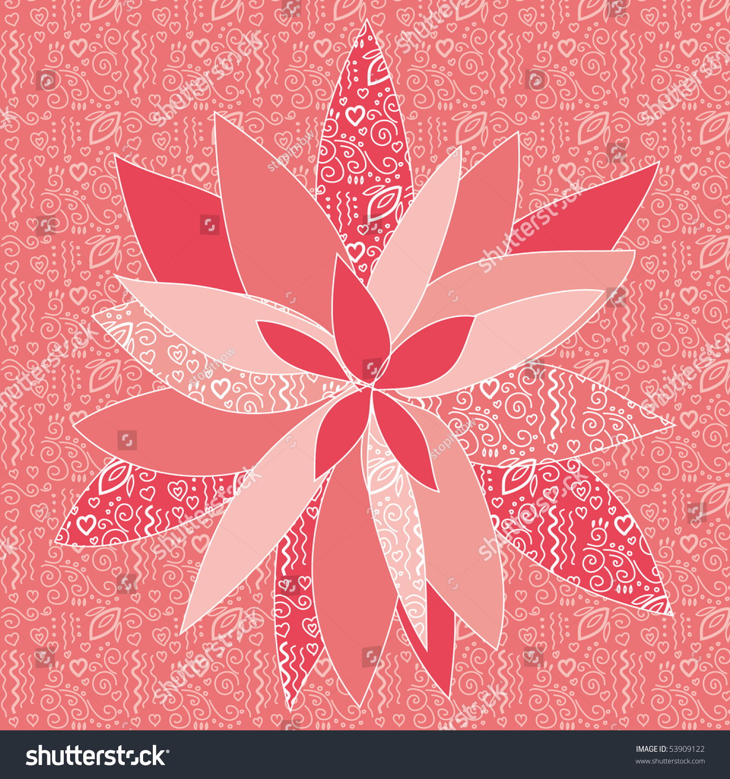 Coral Flower Stock Vector 53909122 - Shutterstock