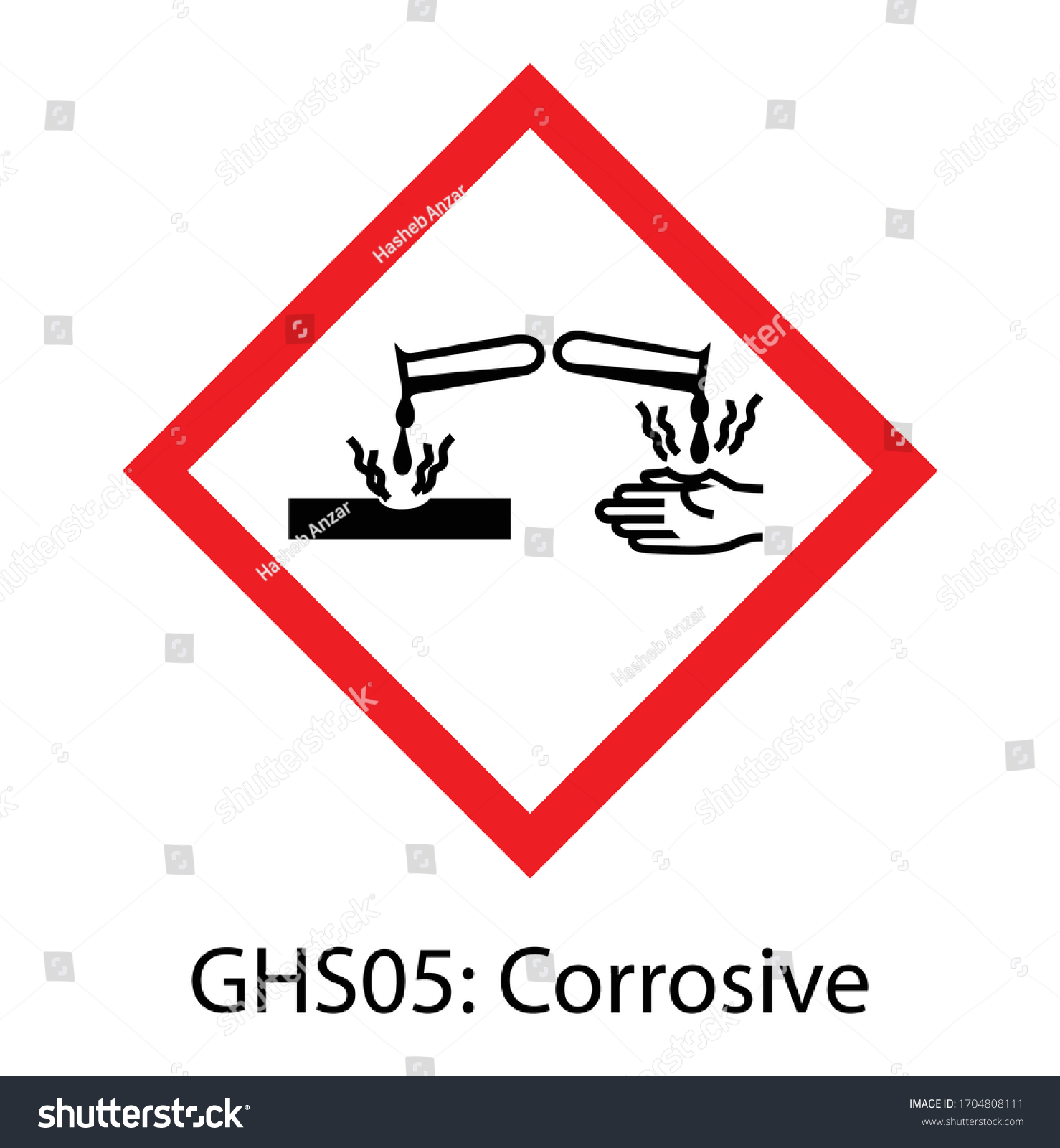 Corrosive Ghs Hazard Pictogram Isolated Vector Stock Vektor Royaltyfri