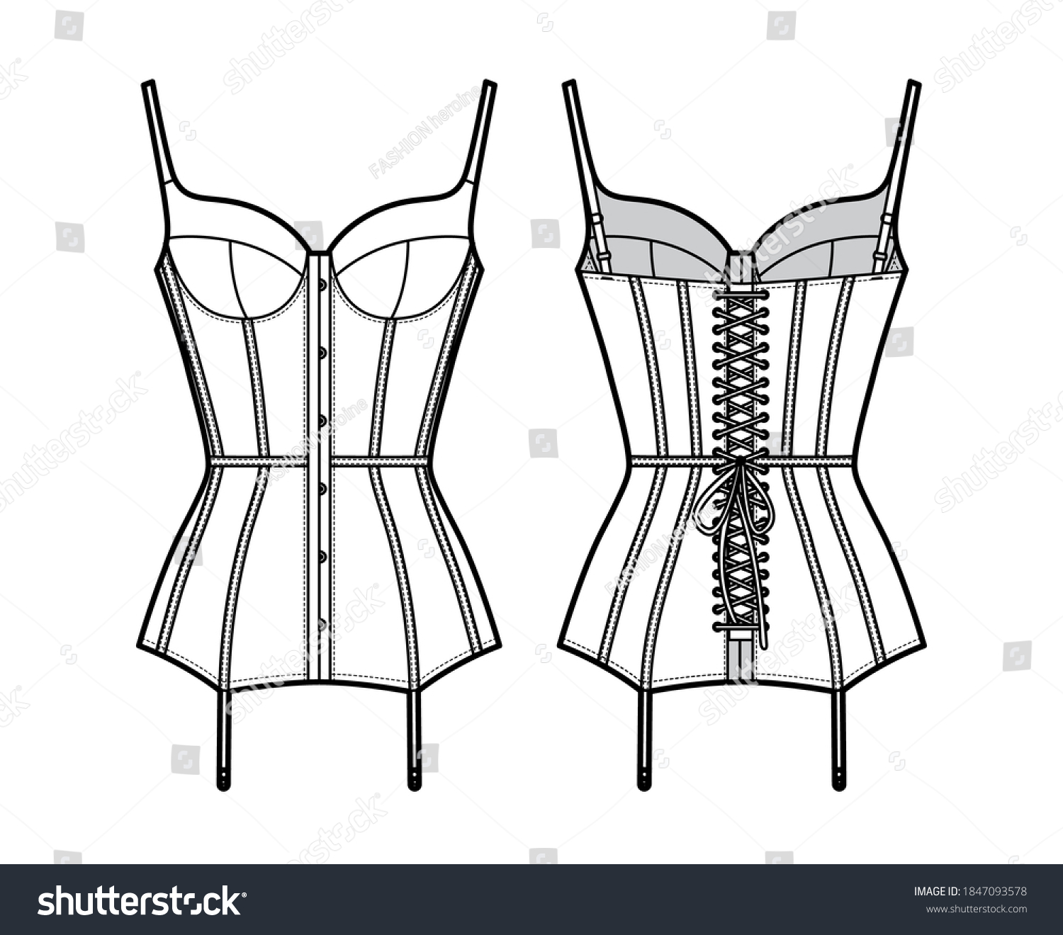 Corselette Bustier Marry Widow Lingerie Technical