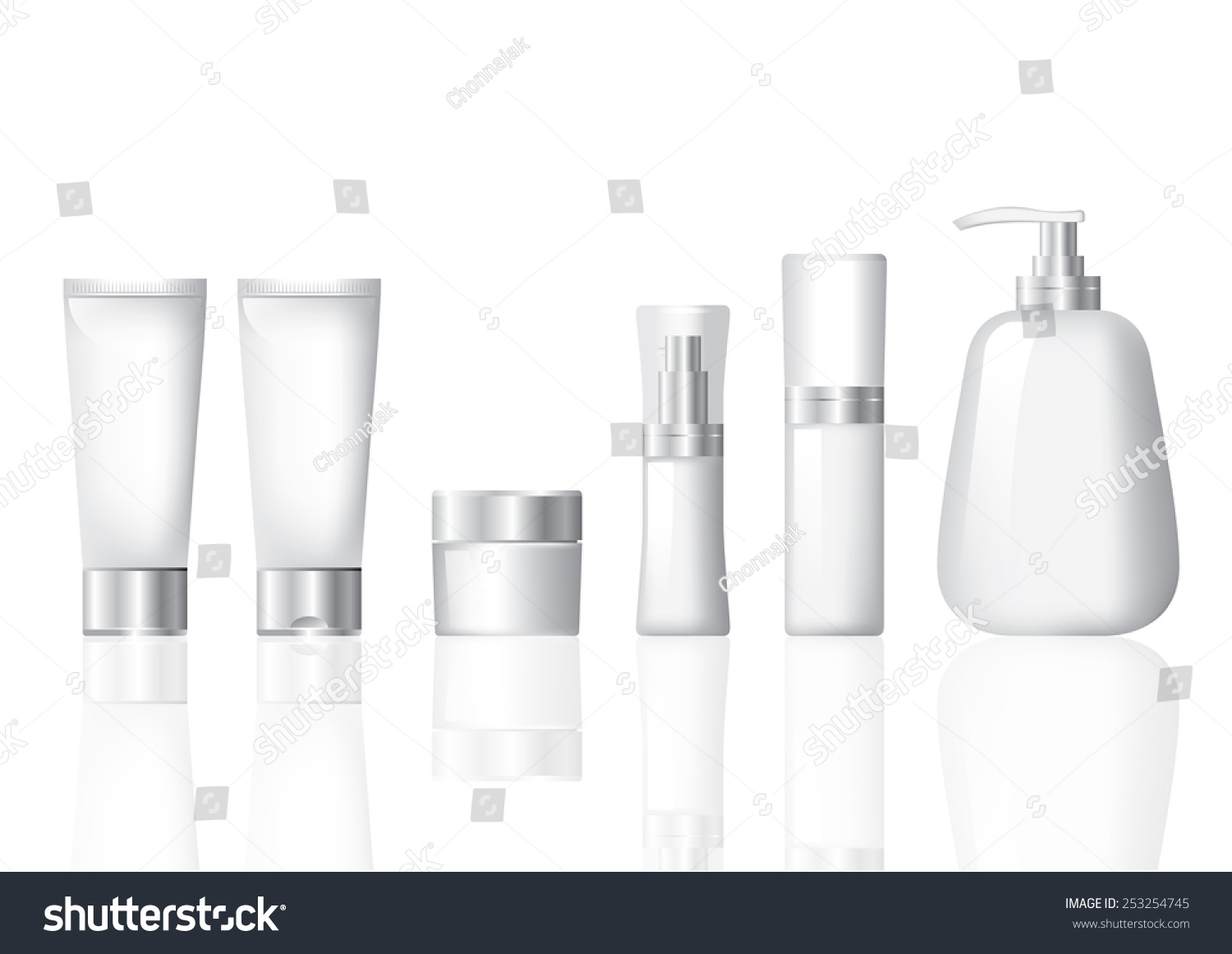 tumbler mockup free Silver White Cosmetic Set Mockup Package Vector Stock
