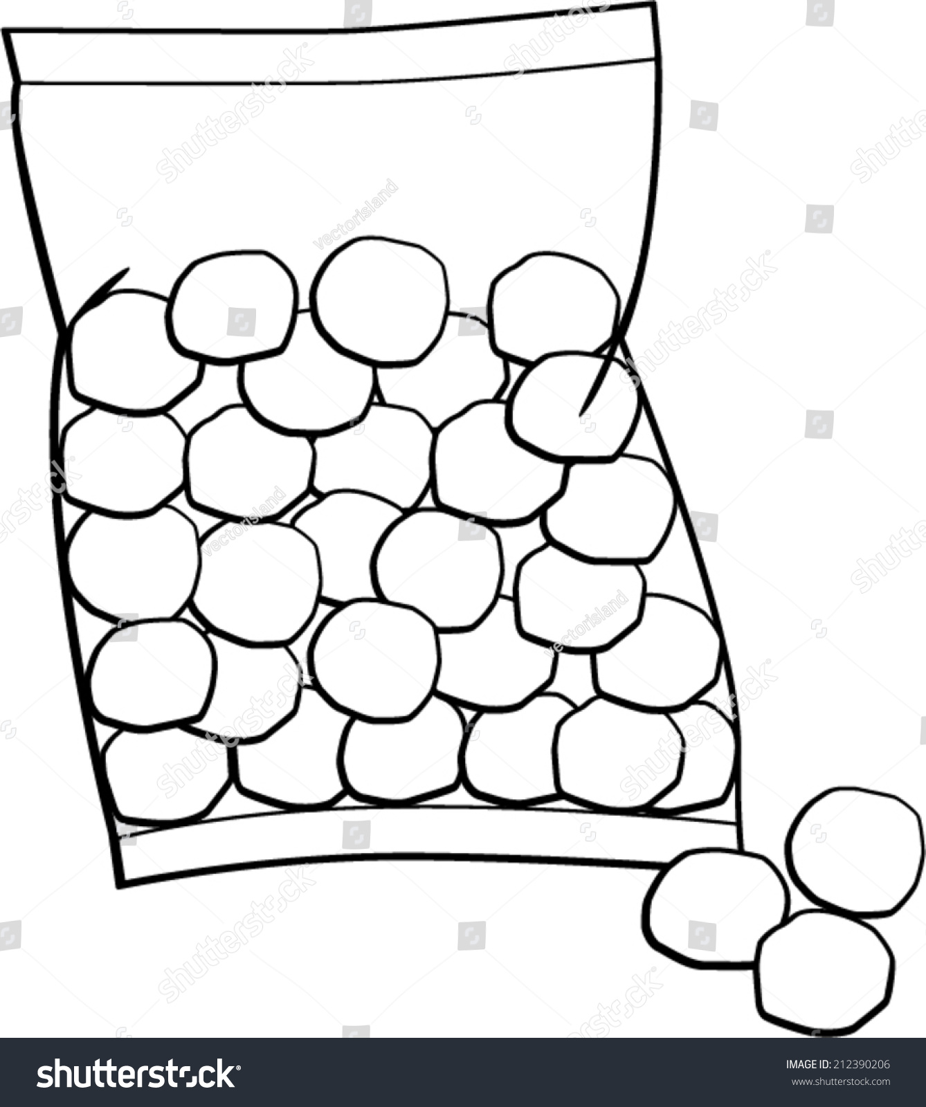 Cotton Balls Bag Stock Vector 212390206 Shutterstock