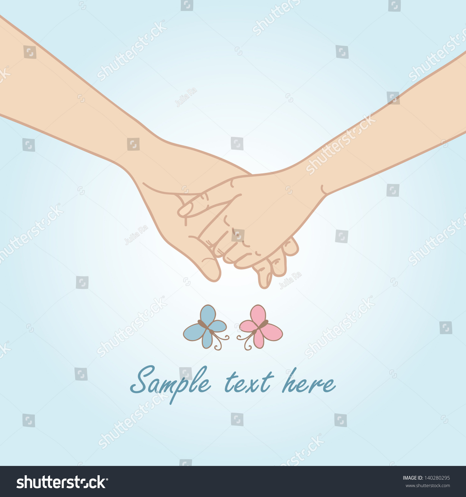 Couple Lovers Holding Hands. Vector Illustration - 140280295 : Shutterstock