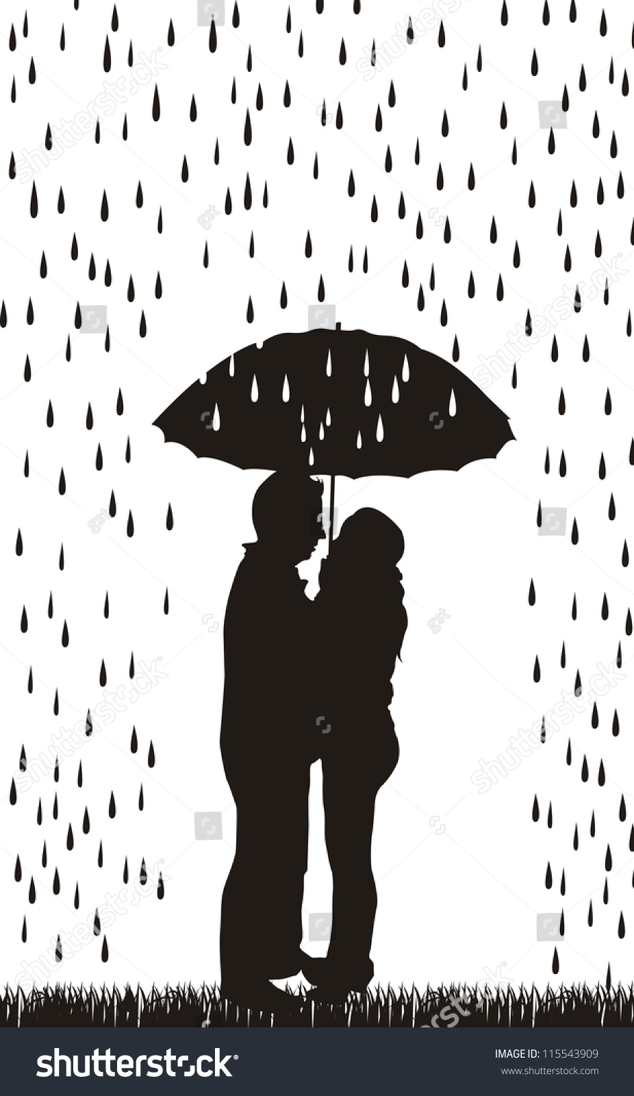 Couple Silhouette Umbrella Over White Background Stock Vector 115543909 Shutterstock 2840