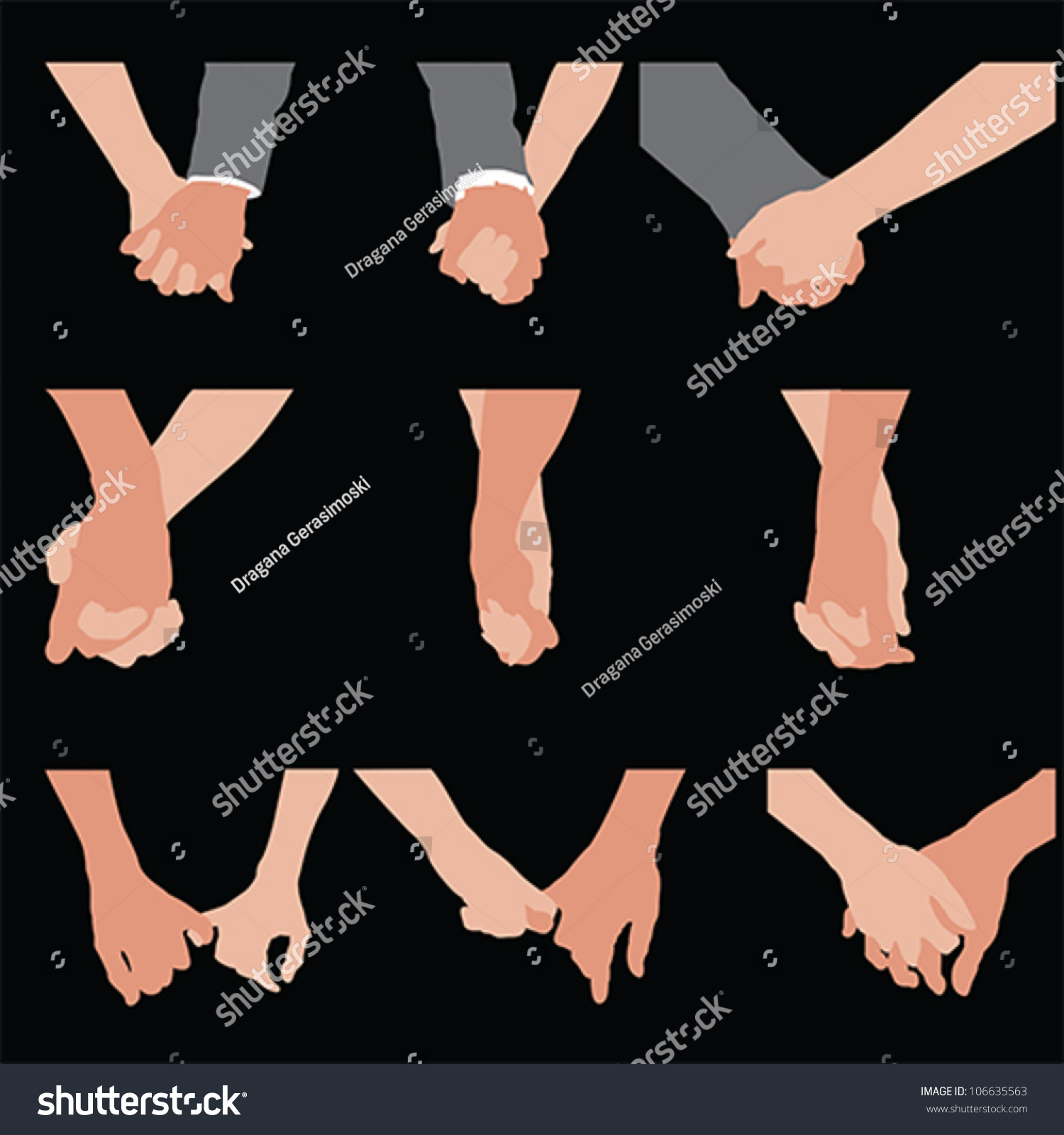 Couples Holding Hands Vector 106635563 Shutterstock