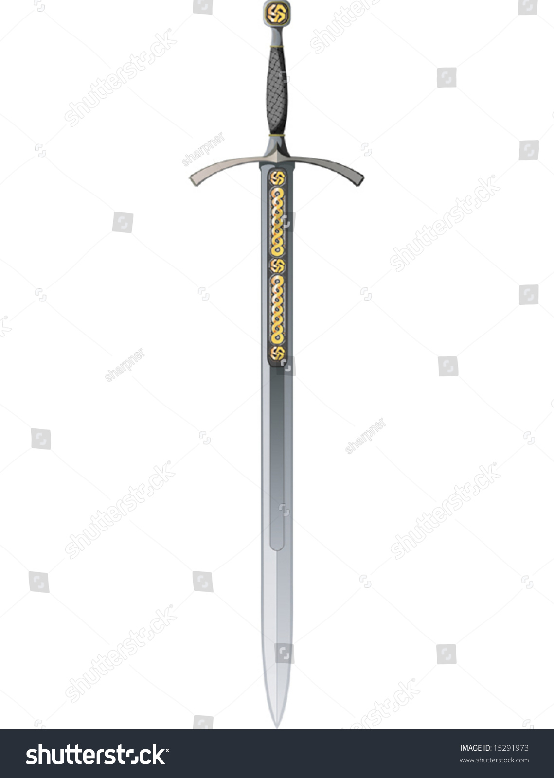 Covered With Ancient Celtic Designs Double-Edged Sword Stock Vector ...