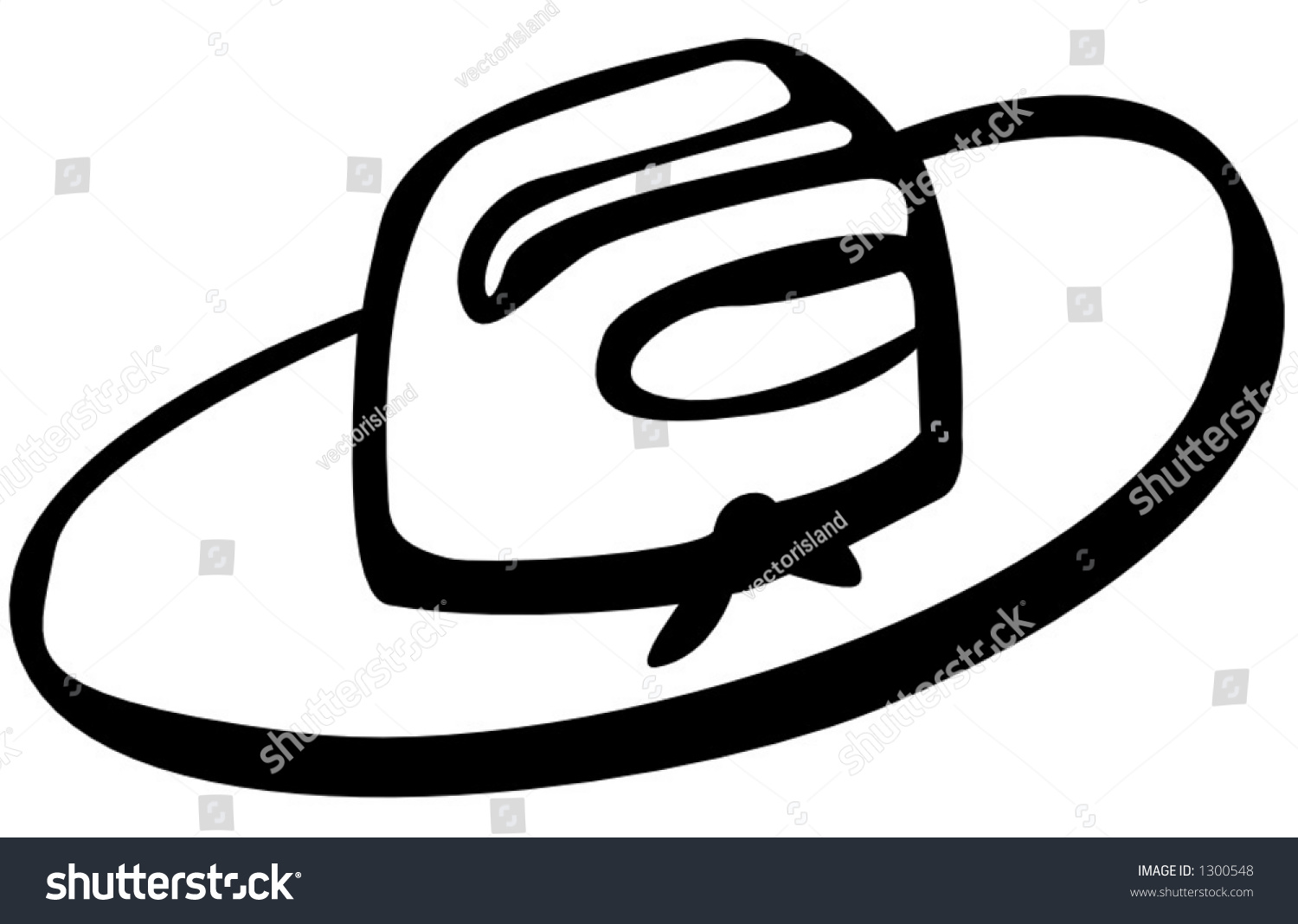 Cowboy Hat Stock Vector Illustration 1300548 : Shutterstock