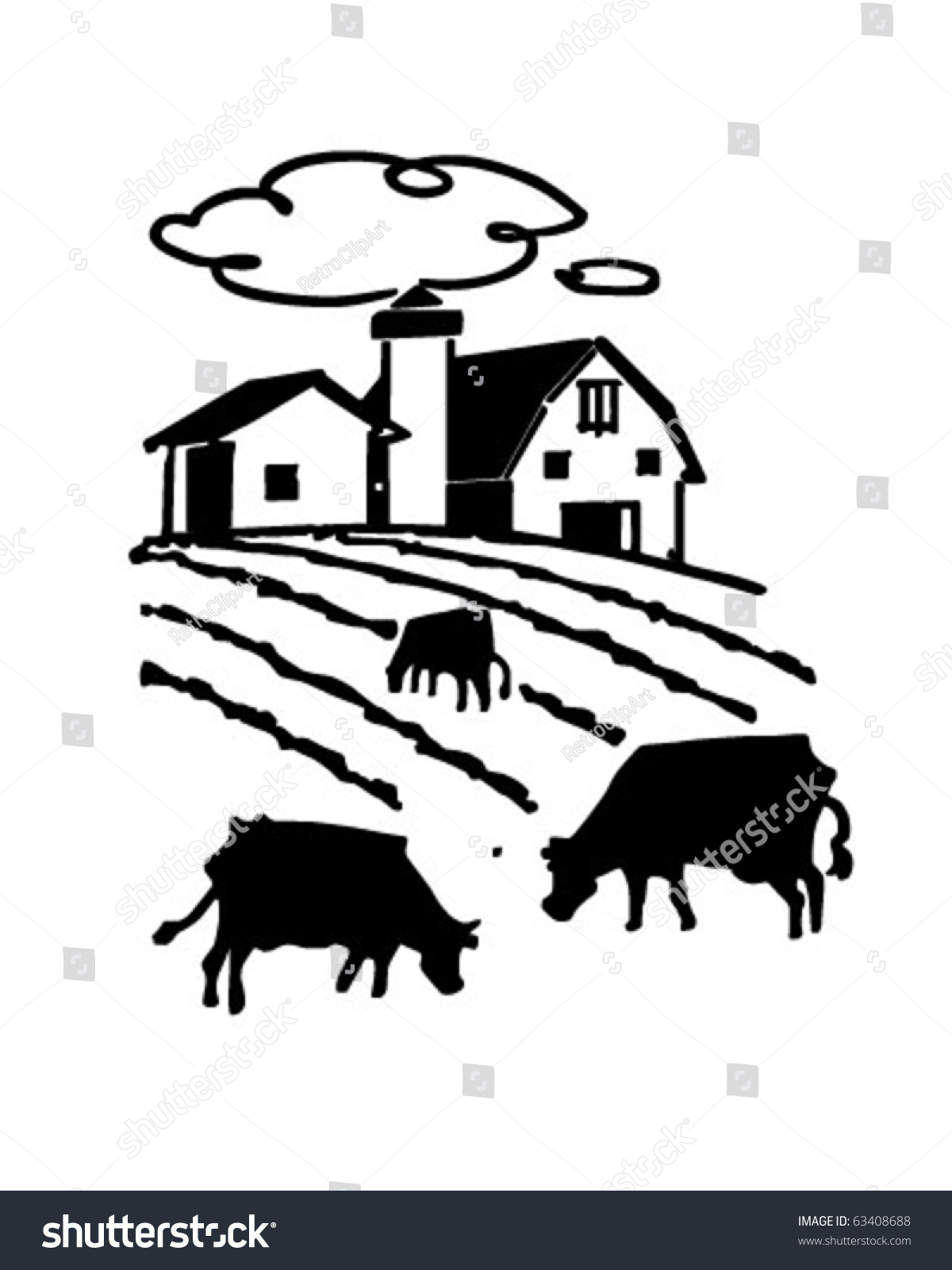 cow grazing clipart - photo #35