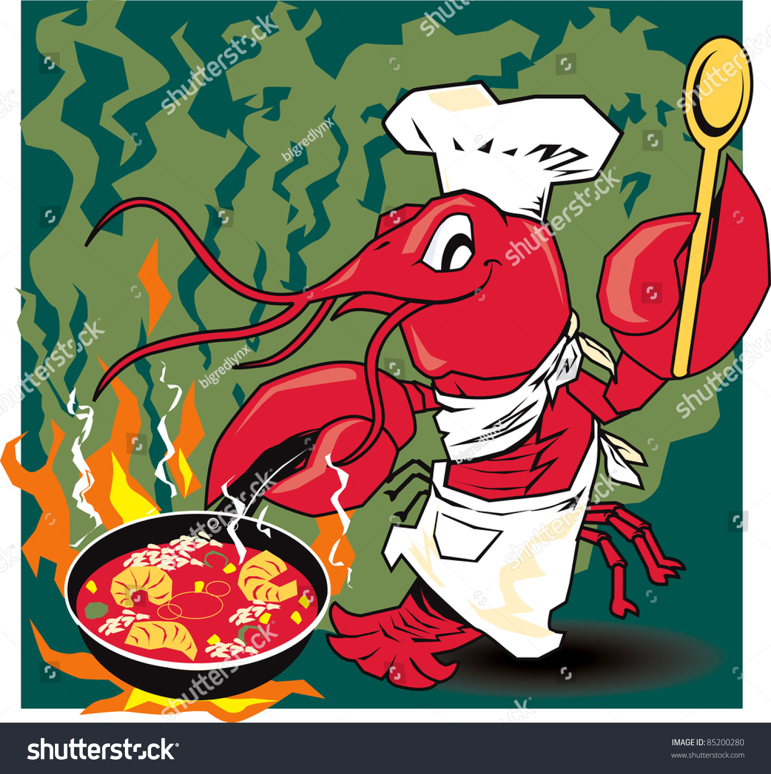 Crawfish Chef Stock Vector Illustration 85200280 : Shutterstock