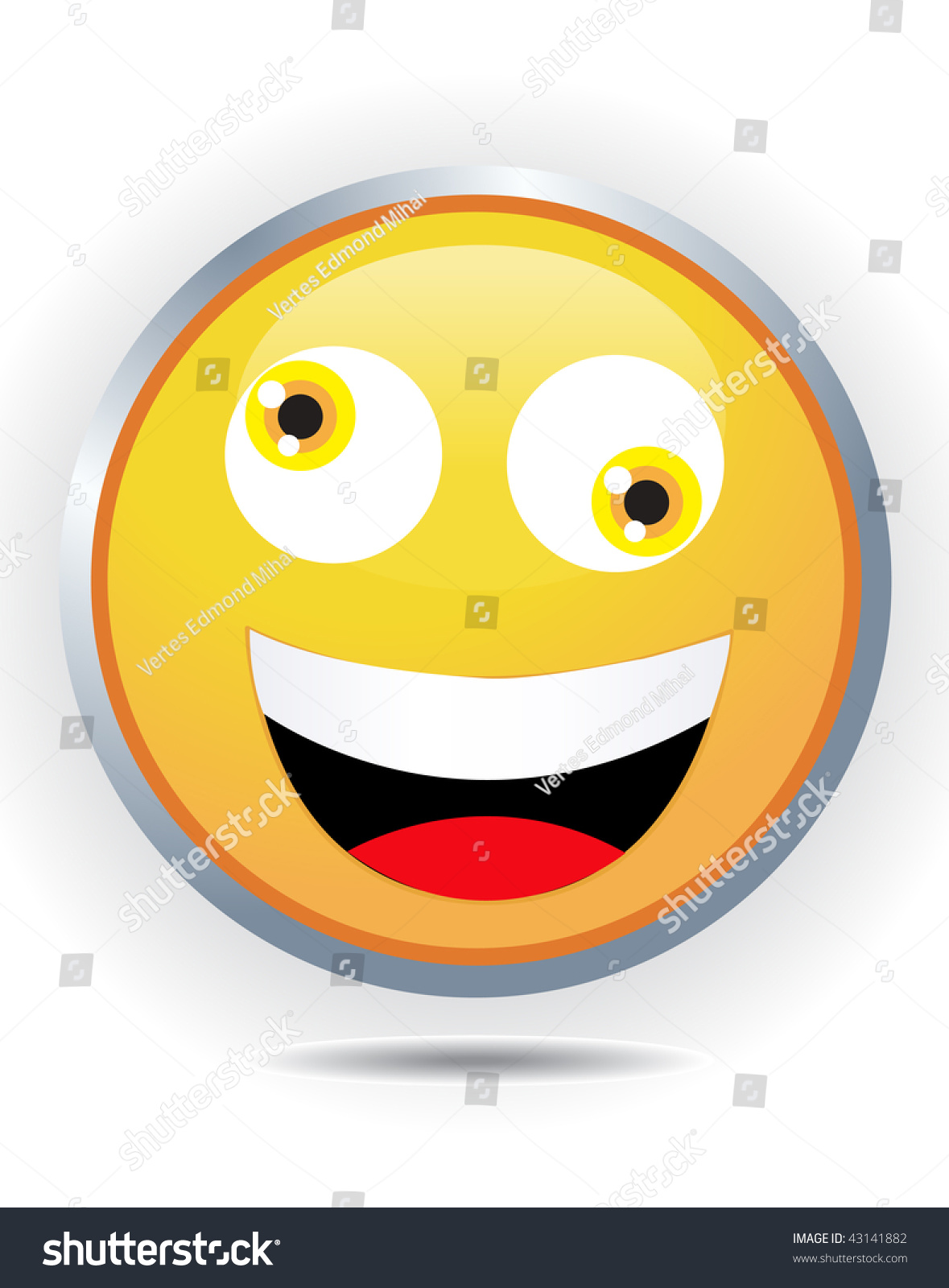 Crazy Smiley On White Stock Vector Illustration 43141882 Shutterstock