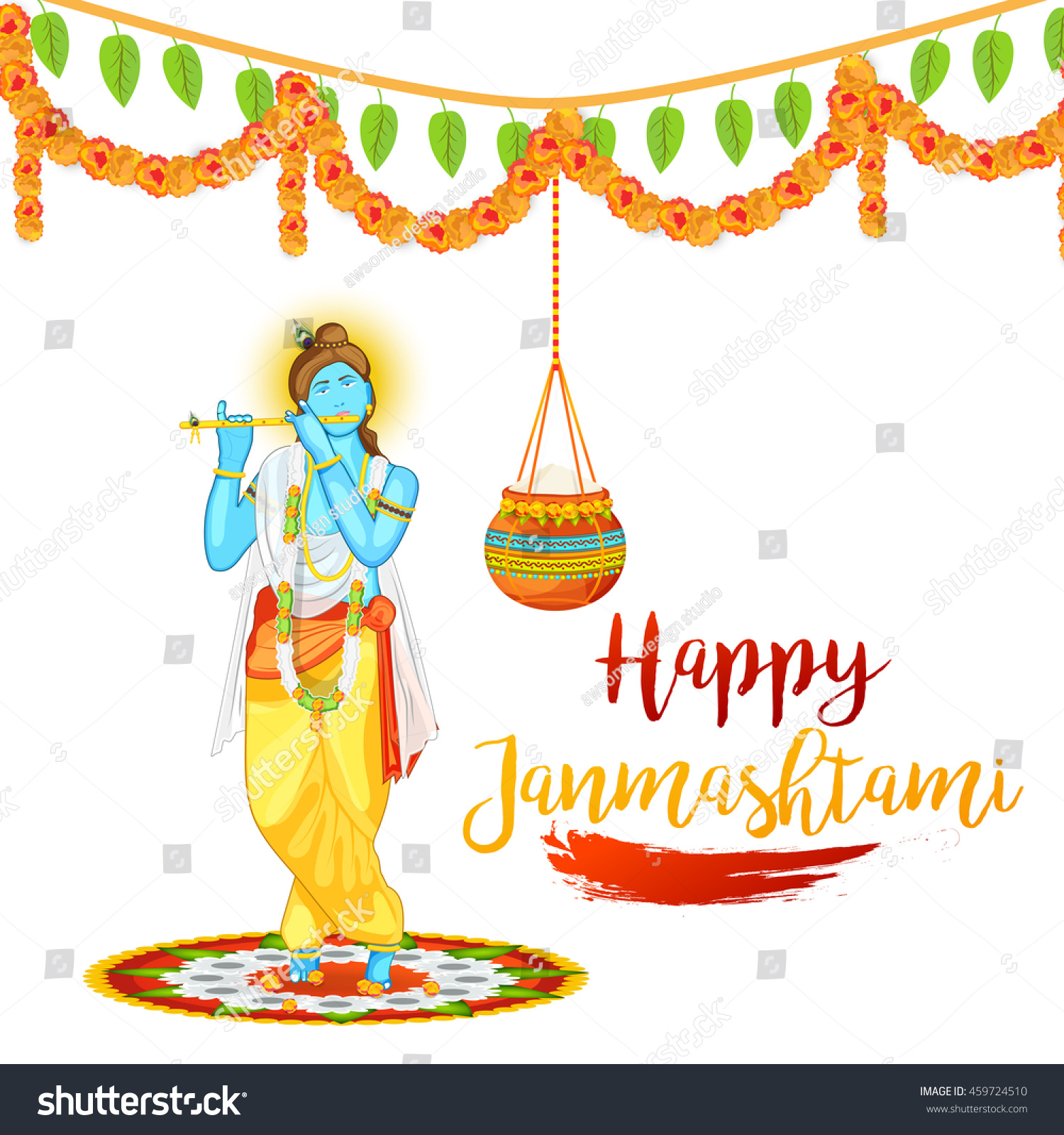 Creative illustration poster or banner for indian festival of janmashtami celebration Creative illustration poster or banner for indian festival of janmashtami celebration