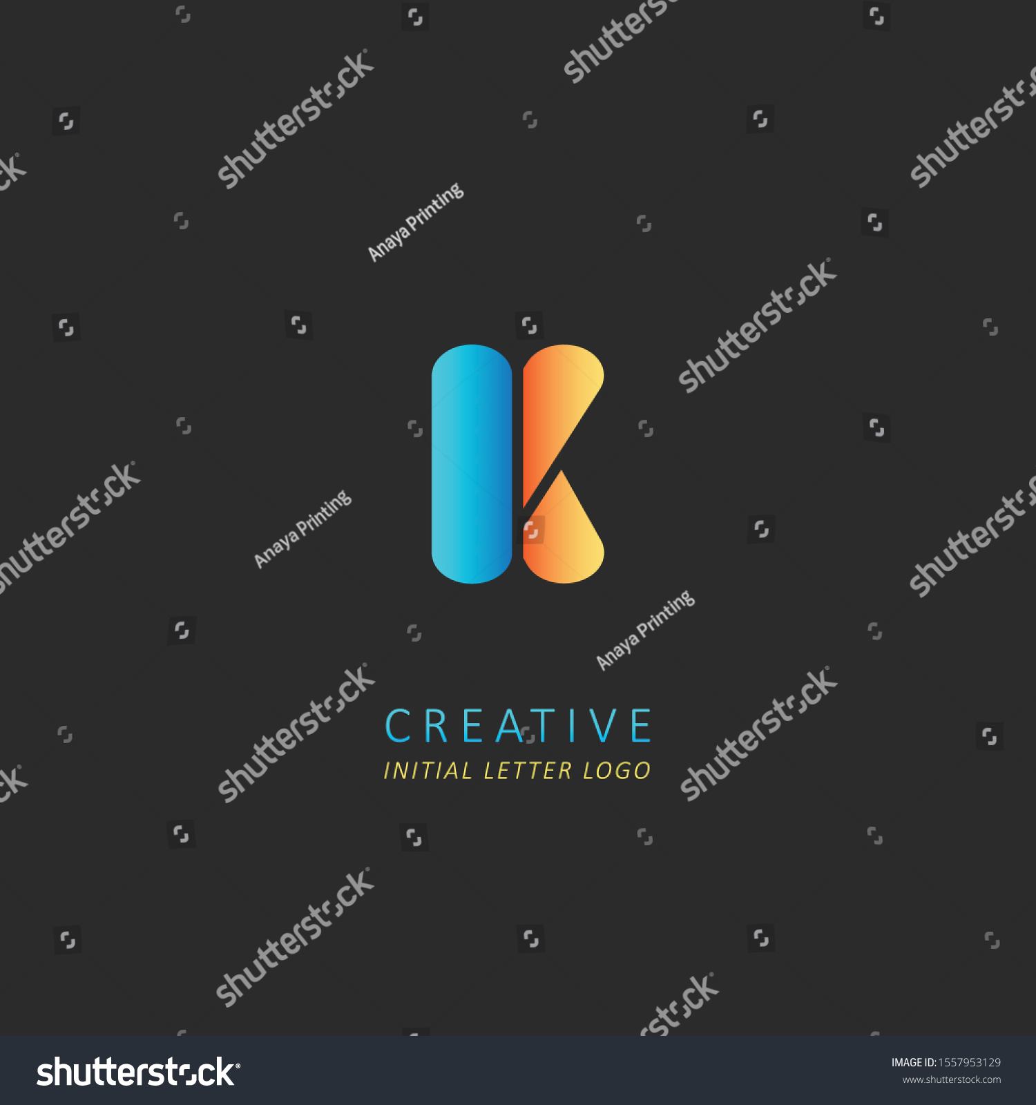 Creative Initial Letter K Logo Design Stock Vector Royalty Free