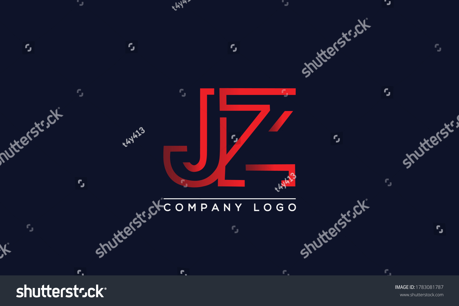 Creative Letter Jz Logo Design Vector Stock Vector Royalty Free