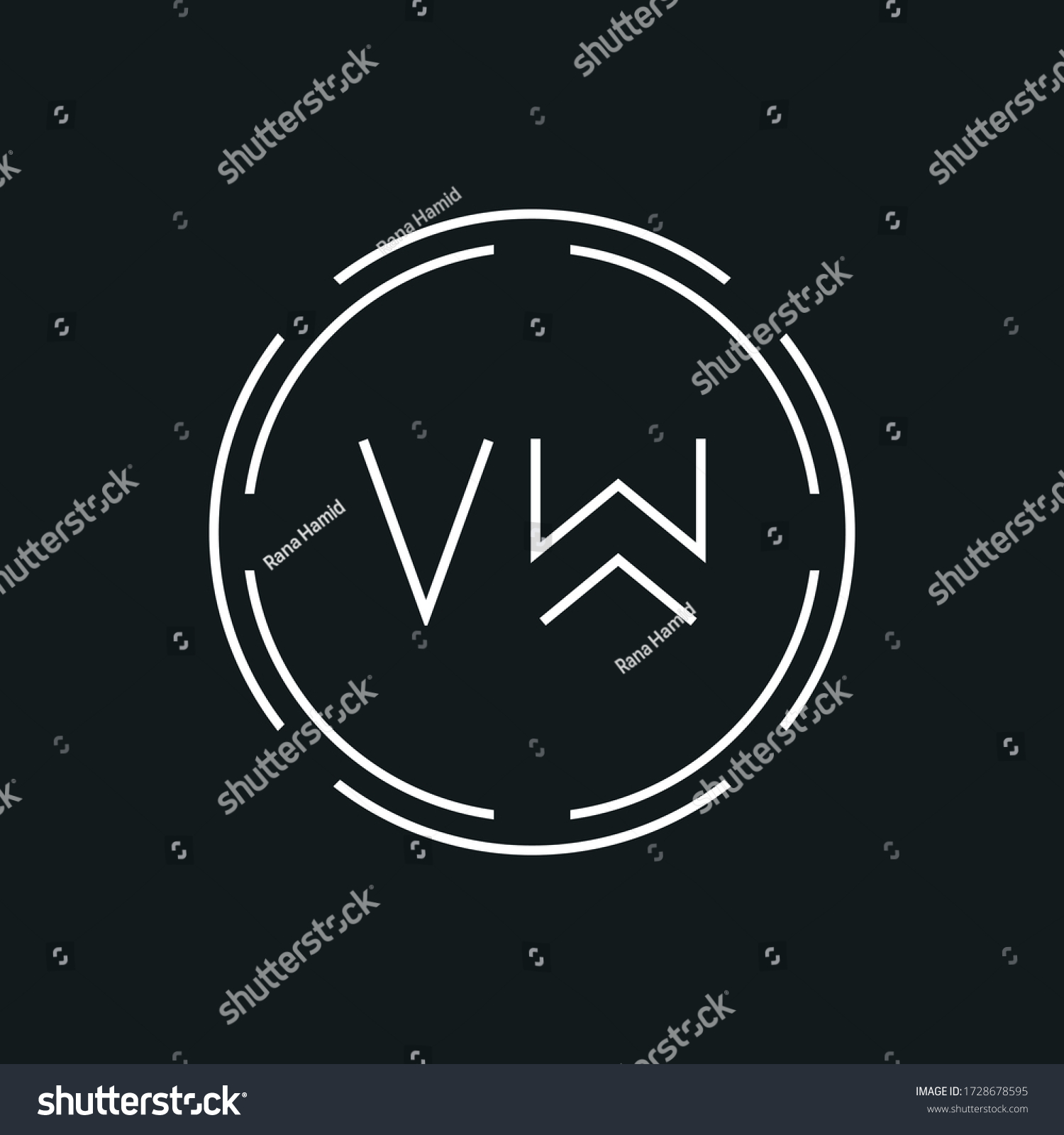 Creative Letter VW 로고 Creative Typhography 스톡 벡터 로열티 프리 1728678595