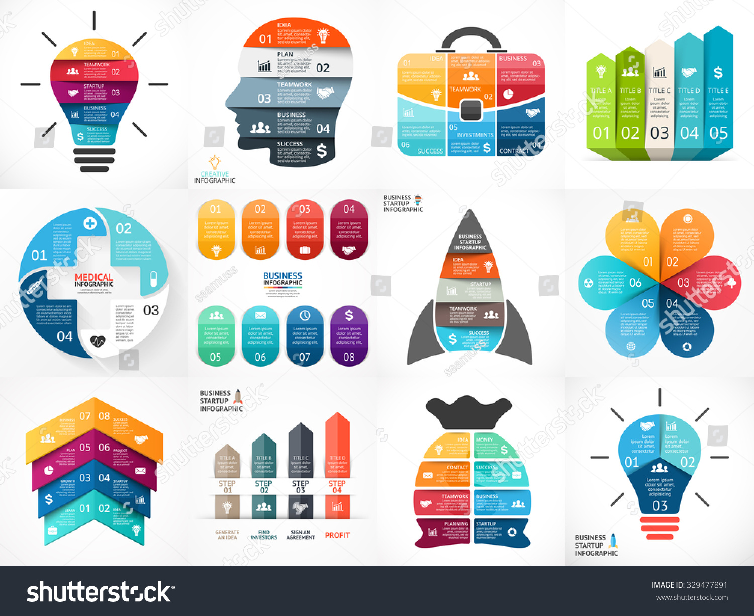 arrows flowchart Stock Diagrams Vector Infographic Graphs Creative Arrows